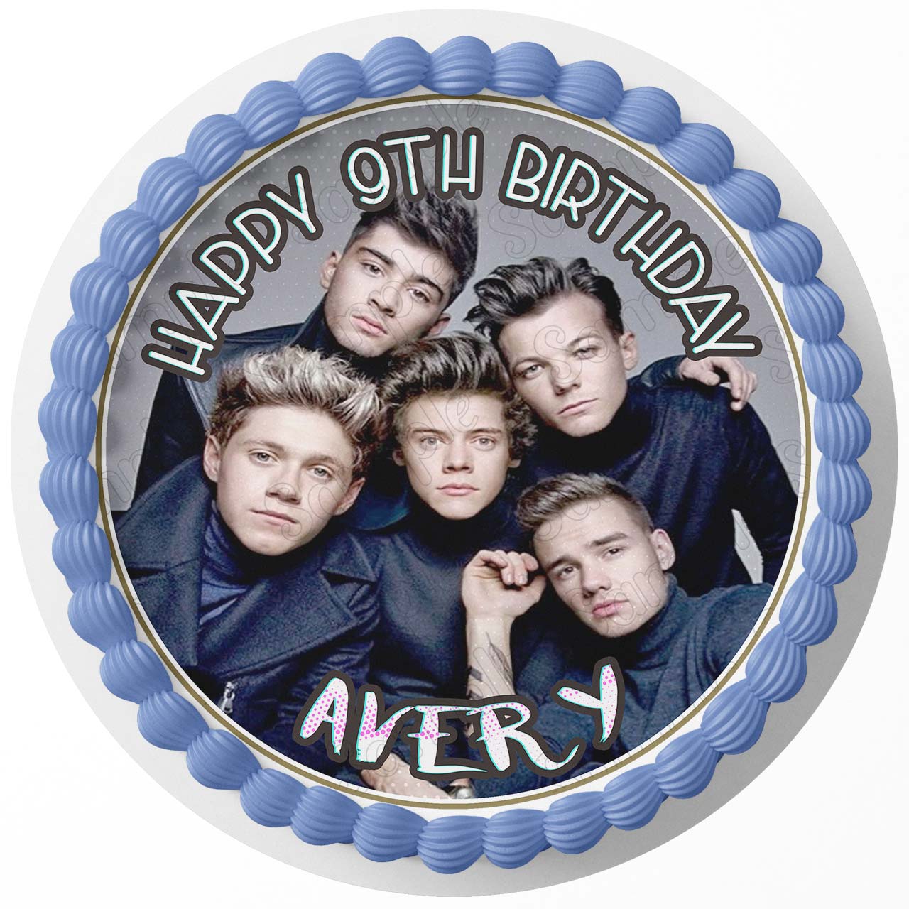 One Direction Band Round – Icing Sheet Birthday - Personalized Edible Cake Topper | Custom Icing Sheet | Birthday Cake Decoration