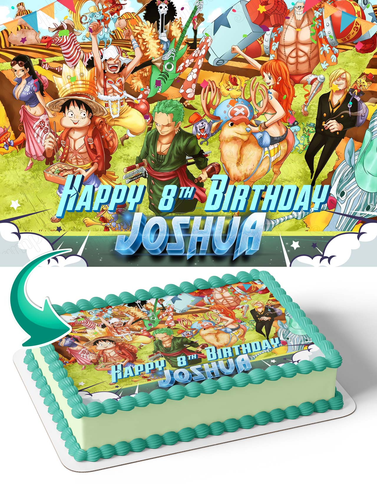 Piece Kids Luffy Anime World Edible Cake Topper