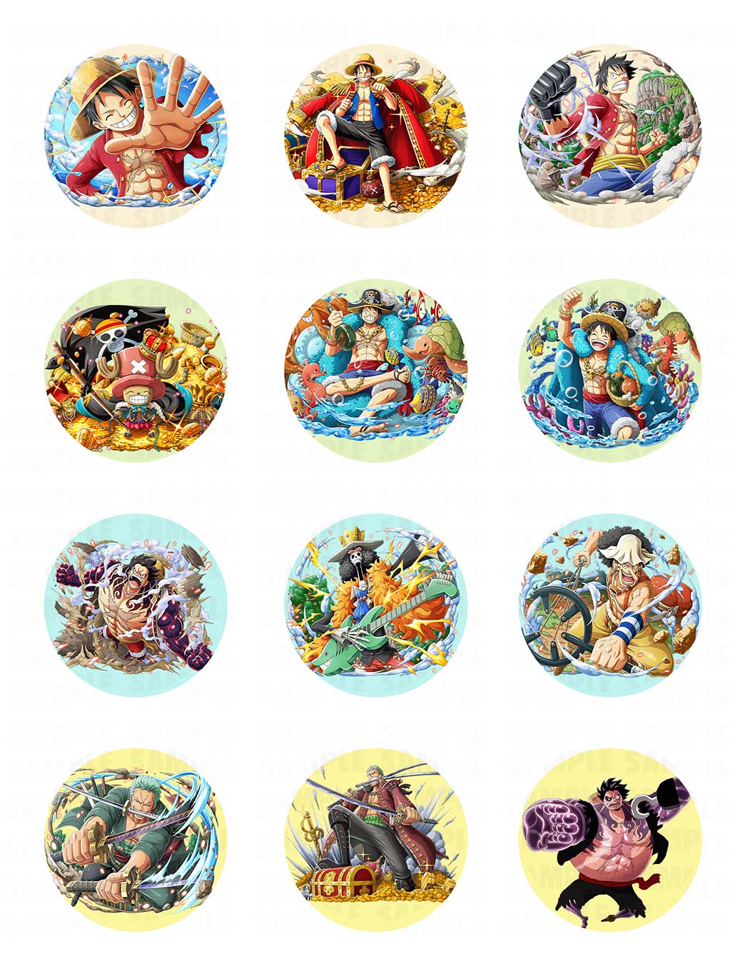 One Piece Luffy Edible Cupcake Toppers – Round Icing Sheet Birthd - Edible Cake Topper | Icing Sheet | Birthday Cake Decoration