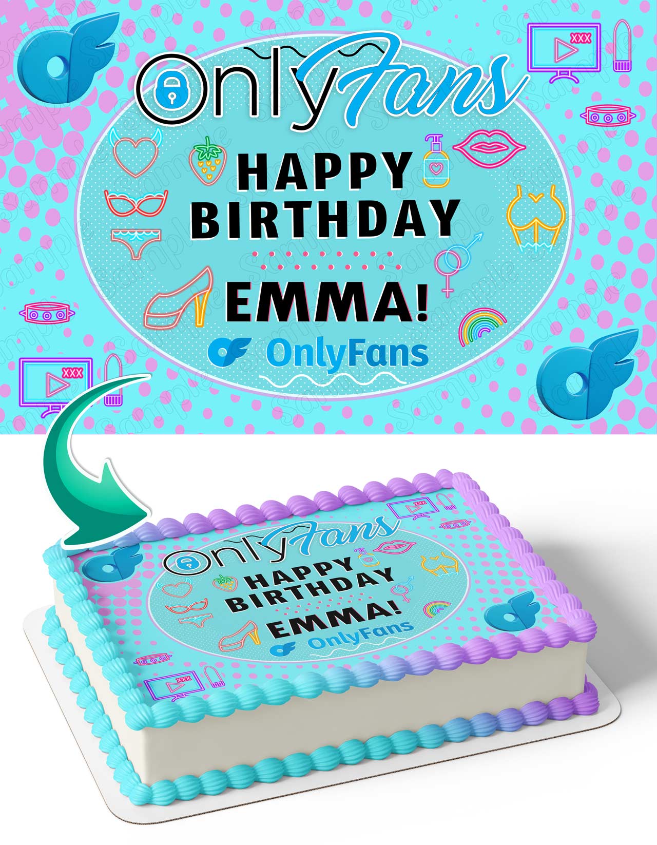Only Fans Edible Cake Topper