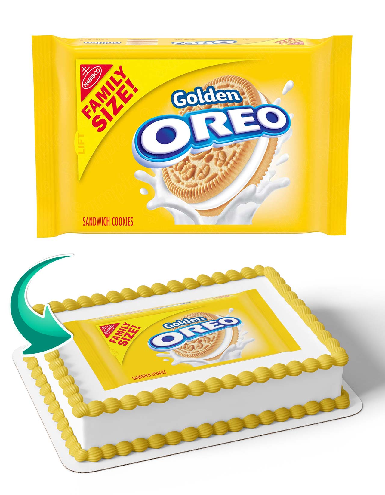 Oreo Golden Cake Deco Wrap Edible Cake Topper