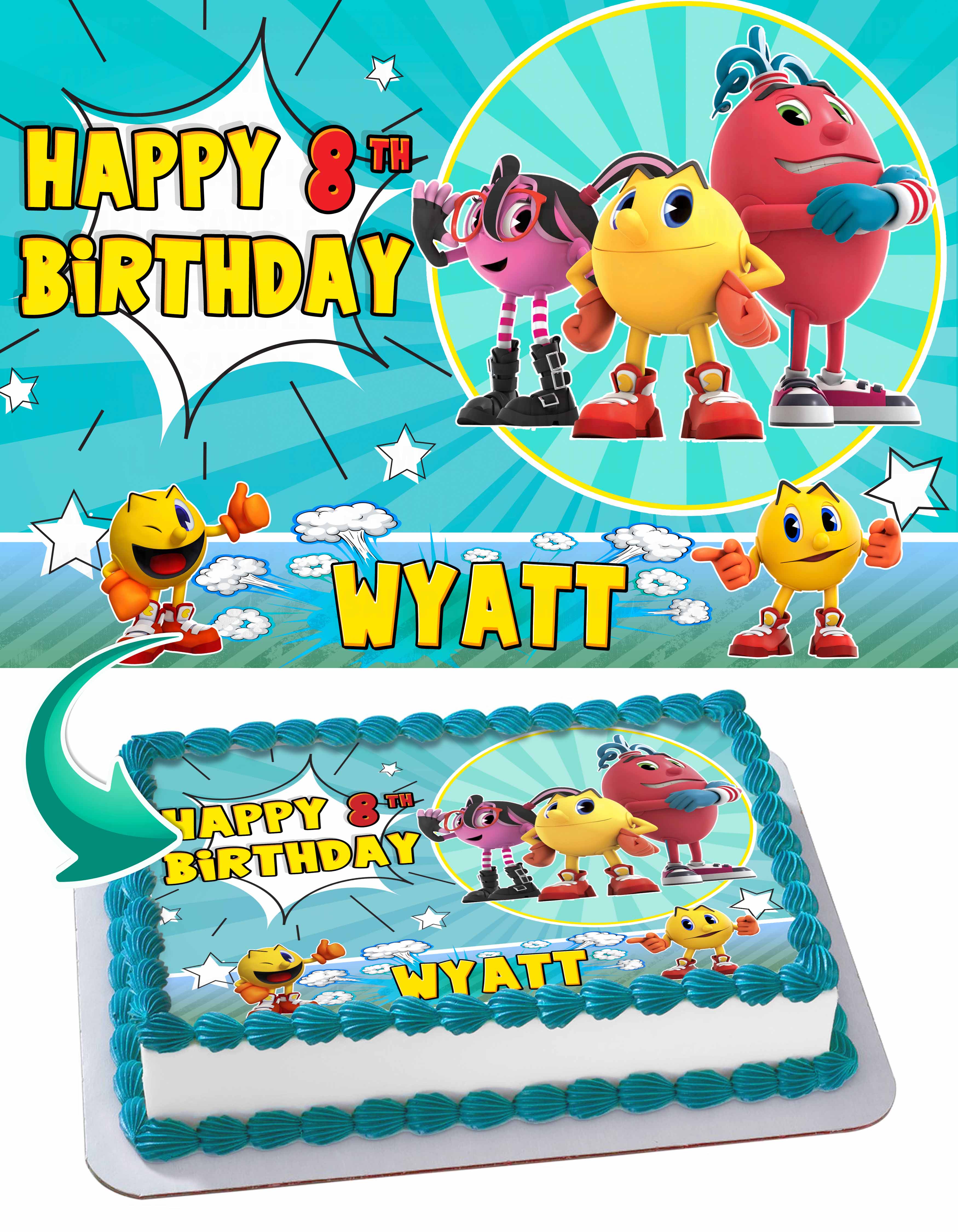Pac Man Ghostly Adventures Edible Cake Topper