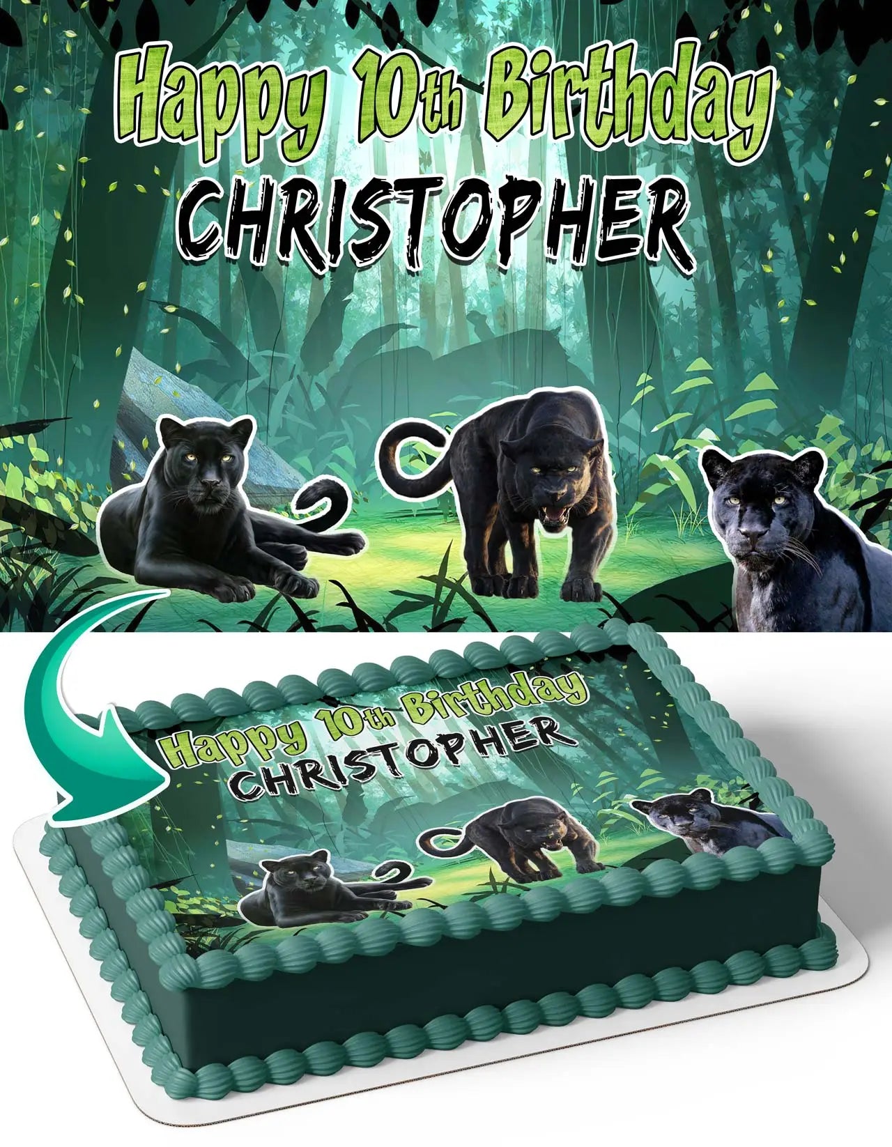 Panther Edible Cake Topper