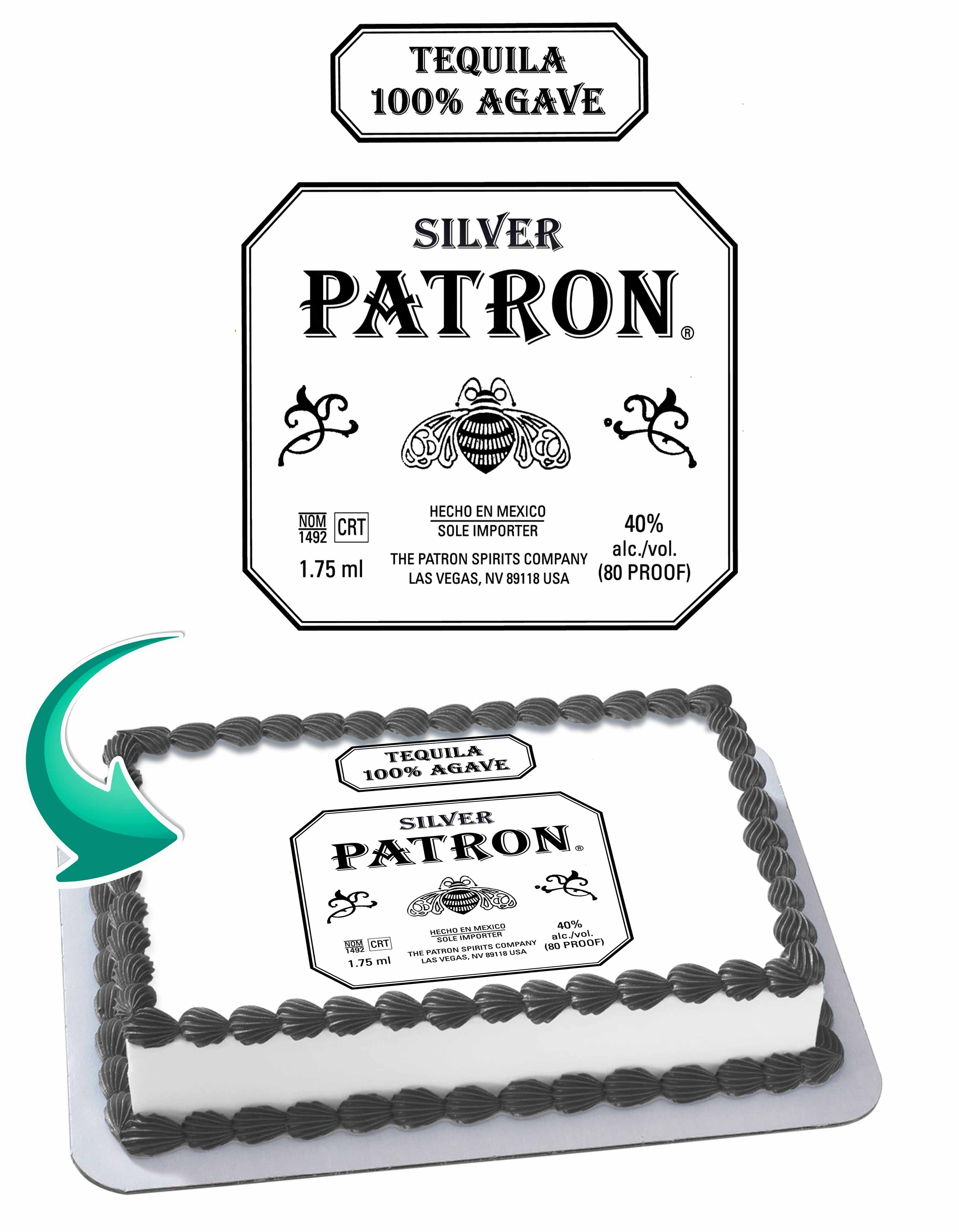 Patron Tequila Edible Cake Topper