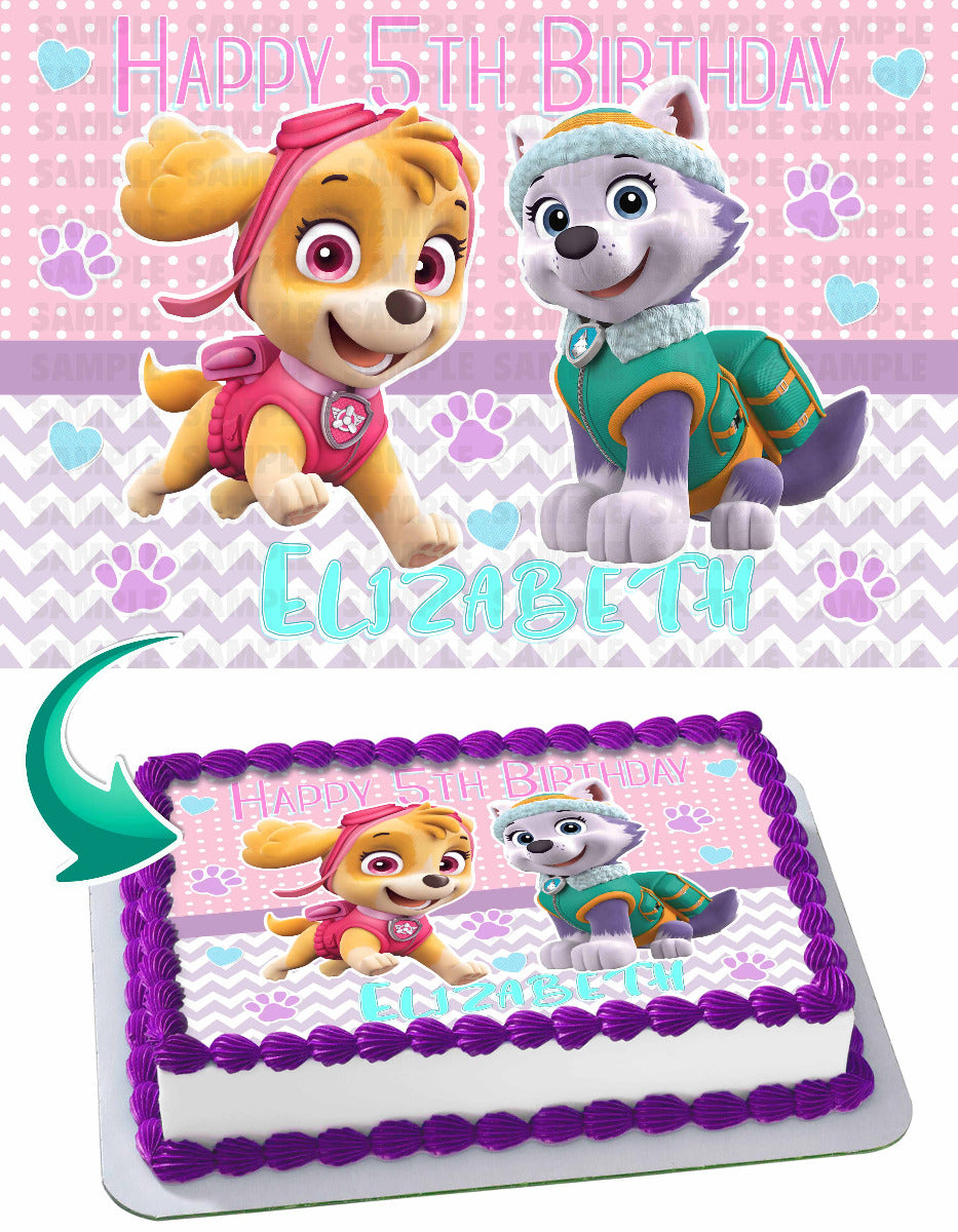 Puppies Patrol Skye and Everest Edible Cake Topper