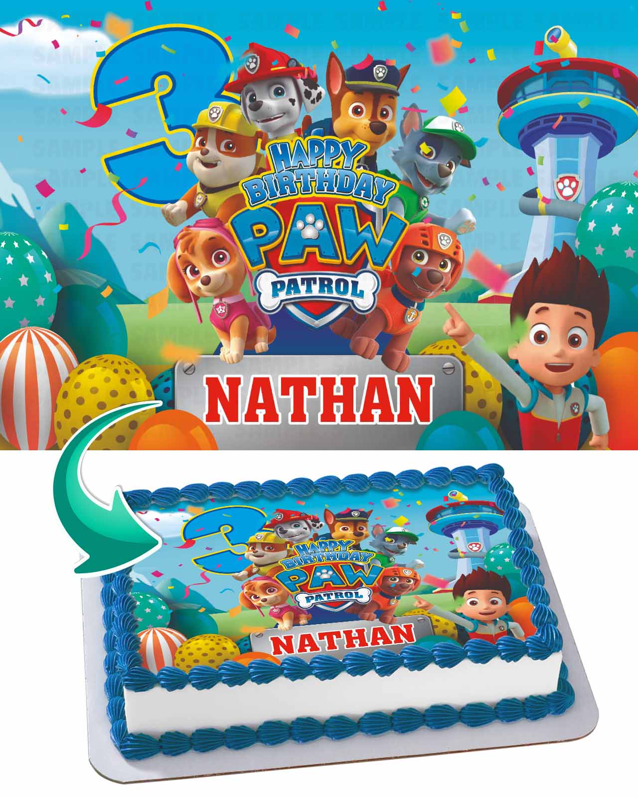Puppies Patrol PPT Edible Cake Topper