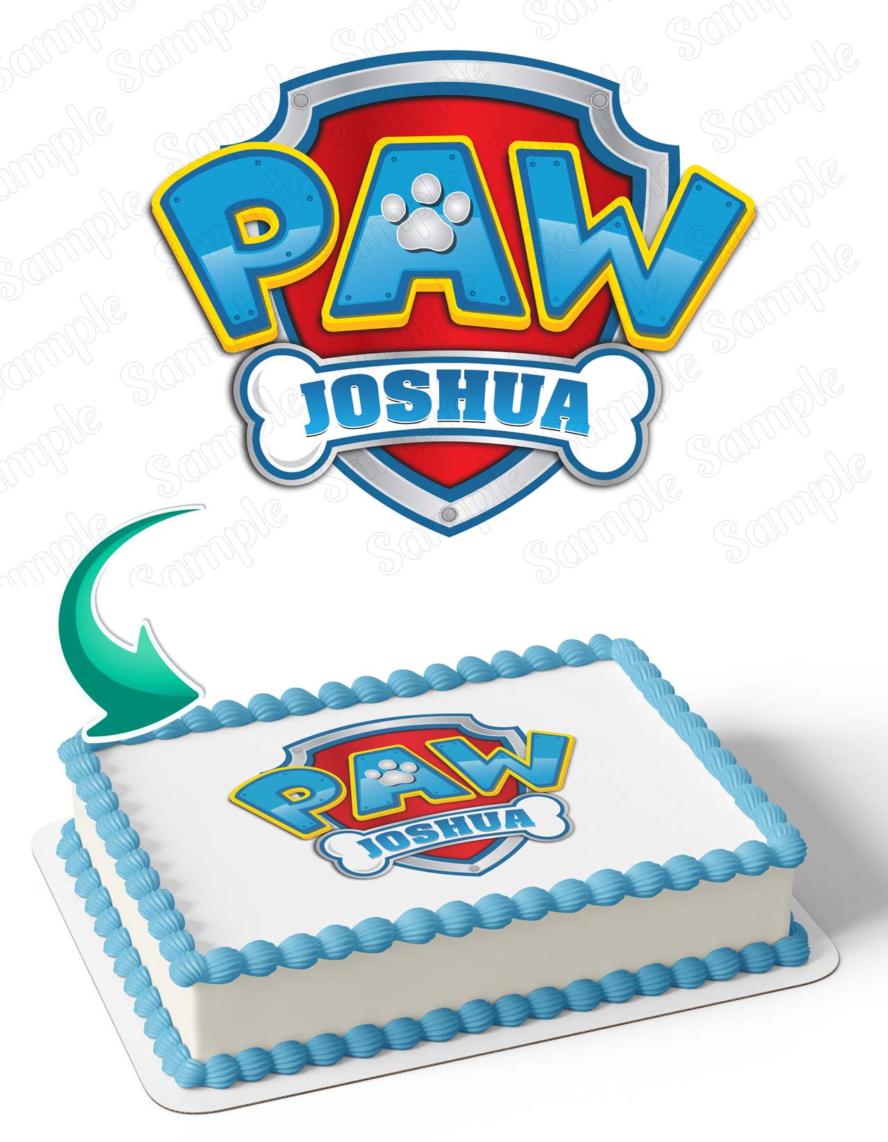 Puppies Patrol Logo Edible Cake Topper