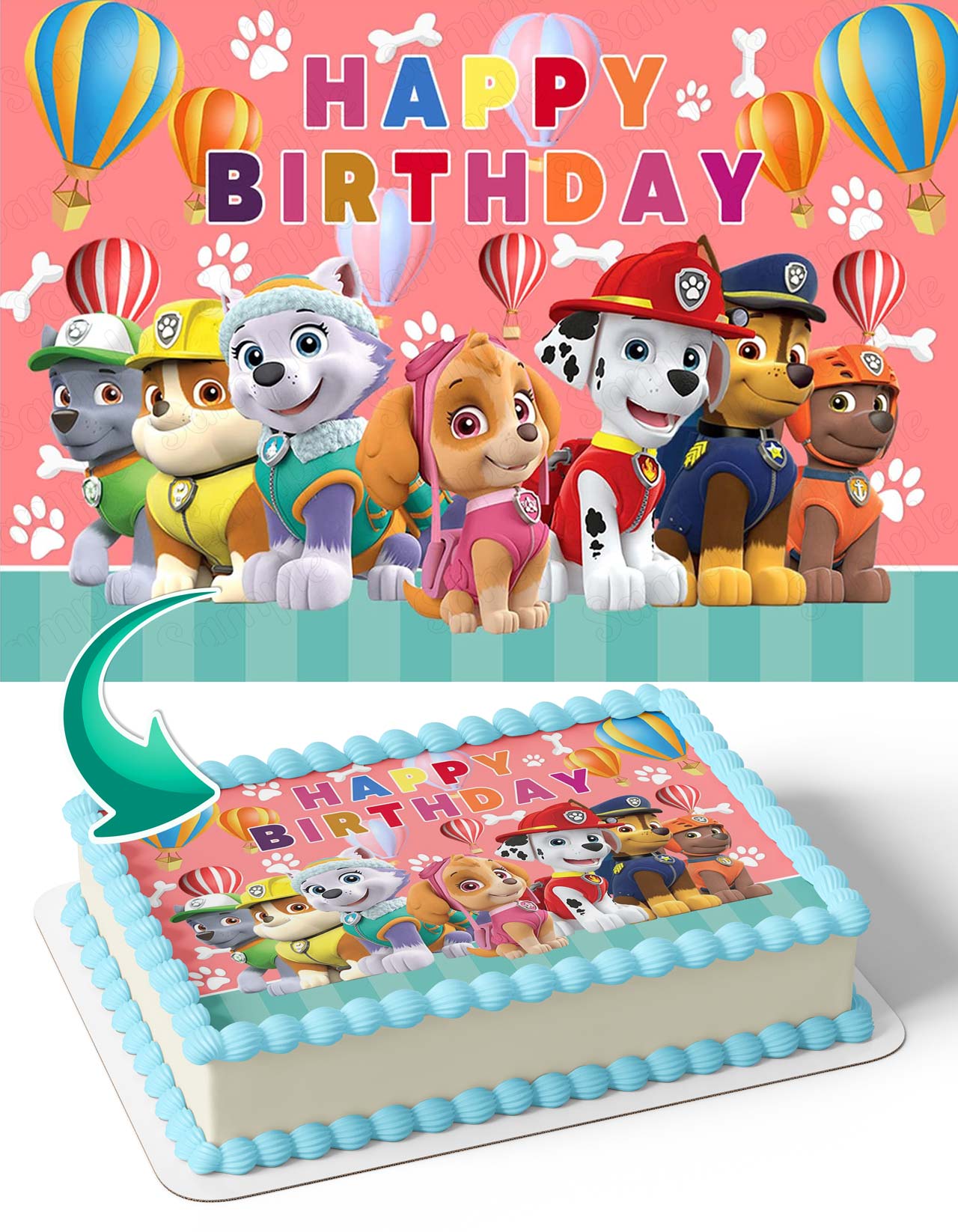 Puppies Patrol Pups Friends Kids Edible Cake Topper