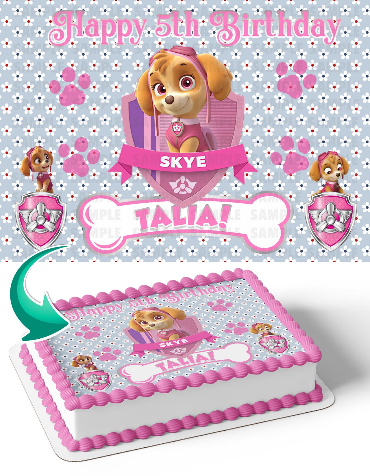 Puppies Patrol Skye PS Edible Cake Topper