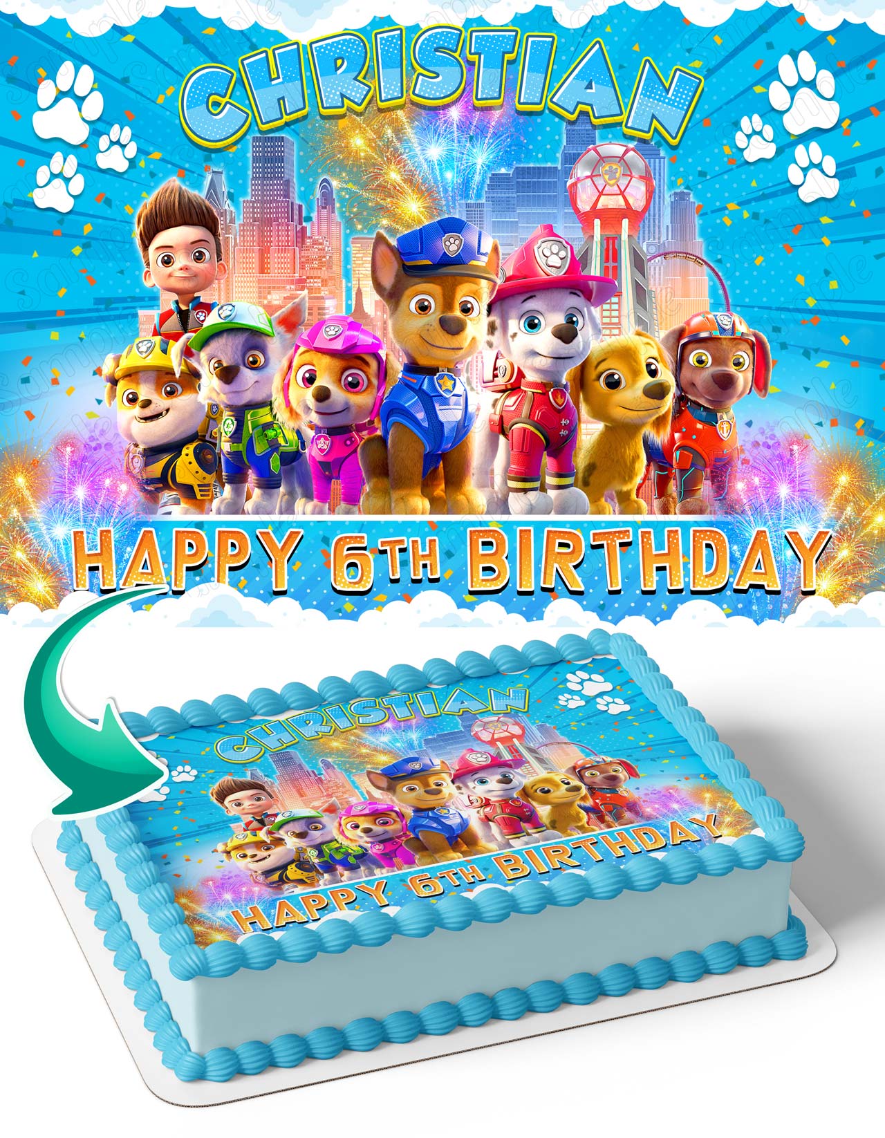 Puppies Patrol The Movie B Edible Cake Topper