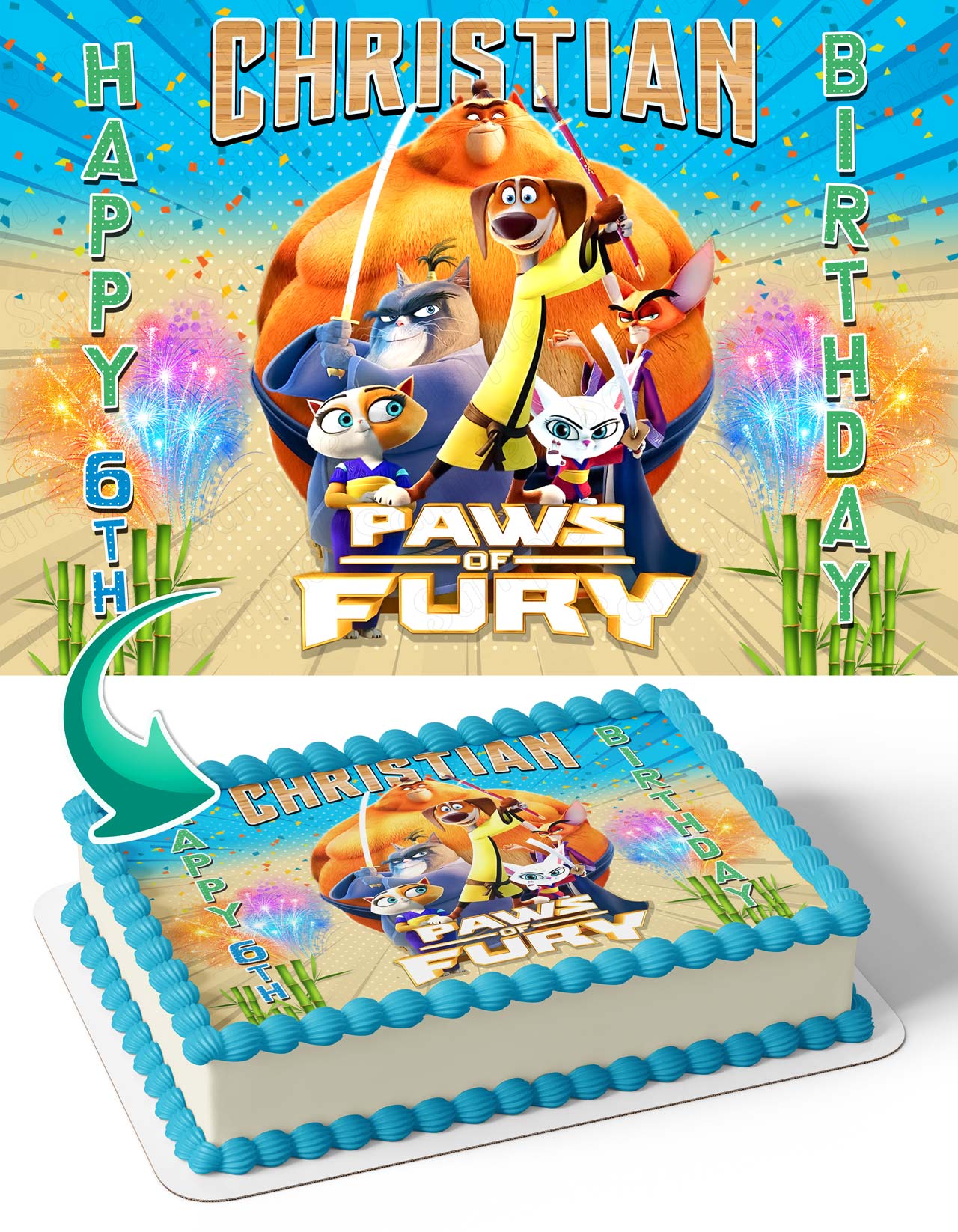 Paws of Fury The Legend of Hank Edible Cake Topper
