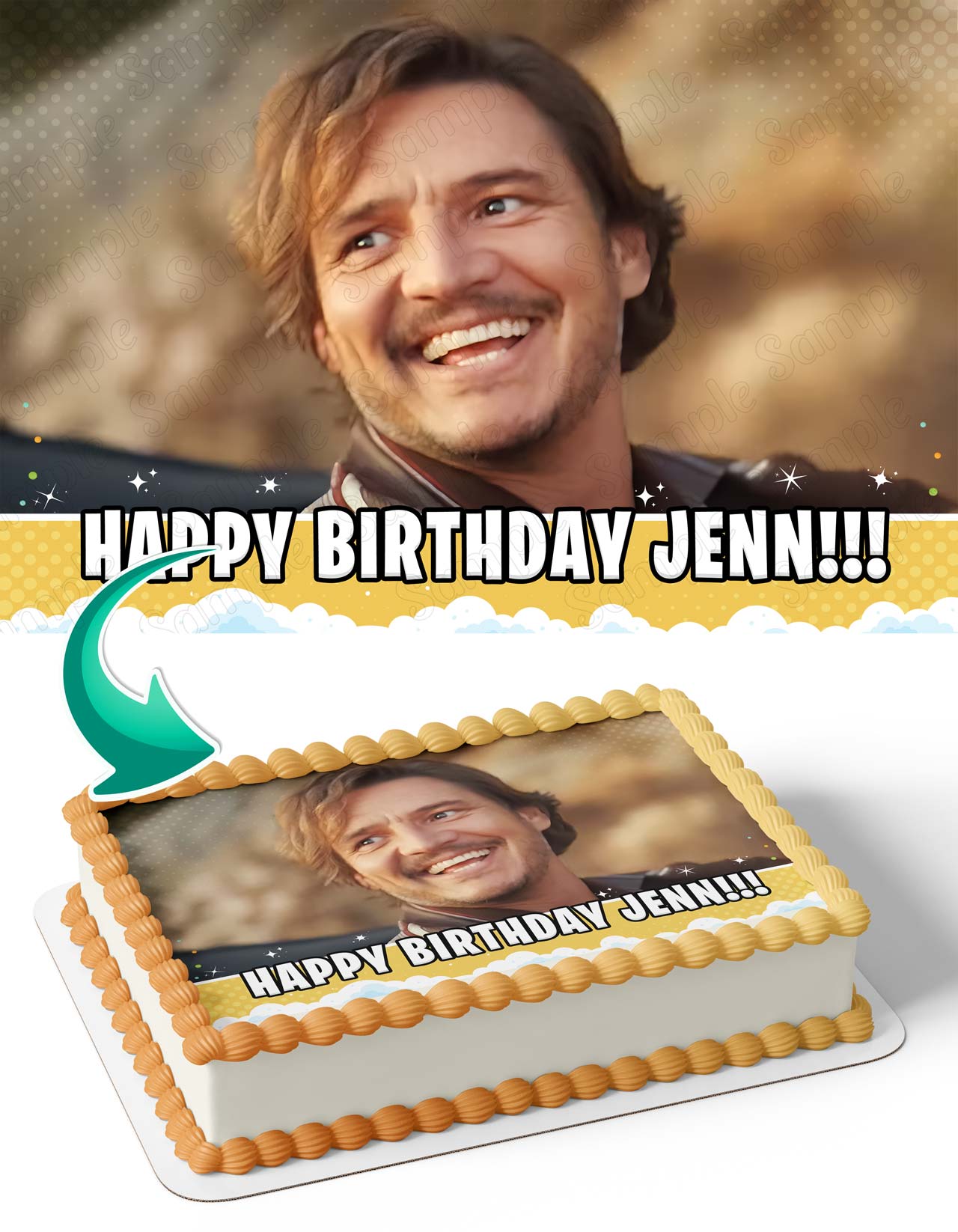 Pedro Pascal Meme Edible Cake Topper