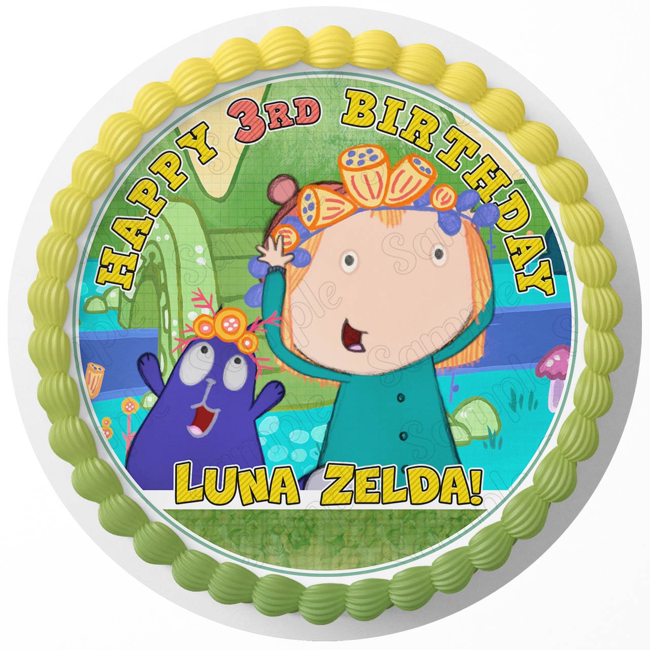 Peg Kids Fun Cat Round – Icing Sheet Birthday - Personalized Edible Cake Topper | Custom Icing Sheet | Birthday Cake Decoration | Photo Cake Image