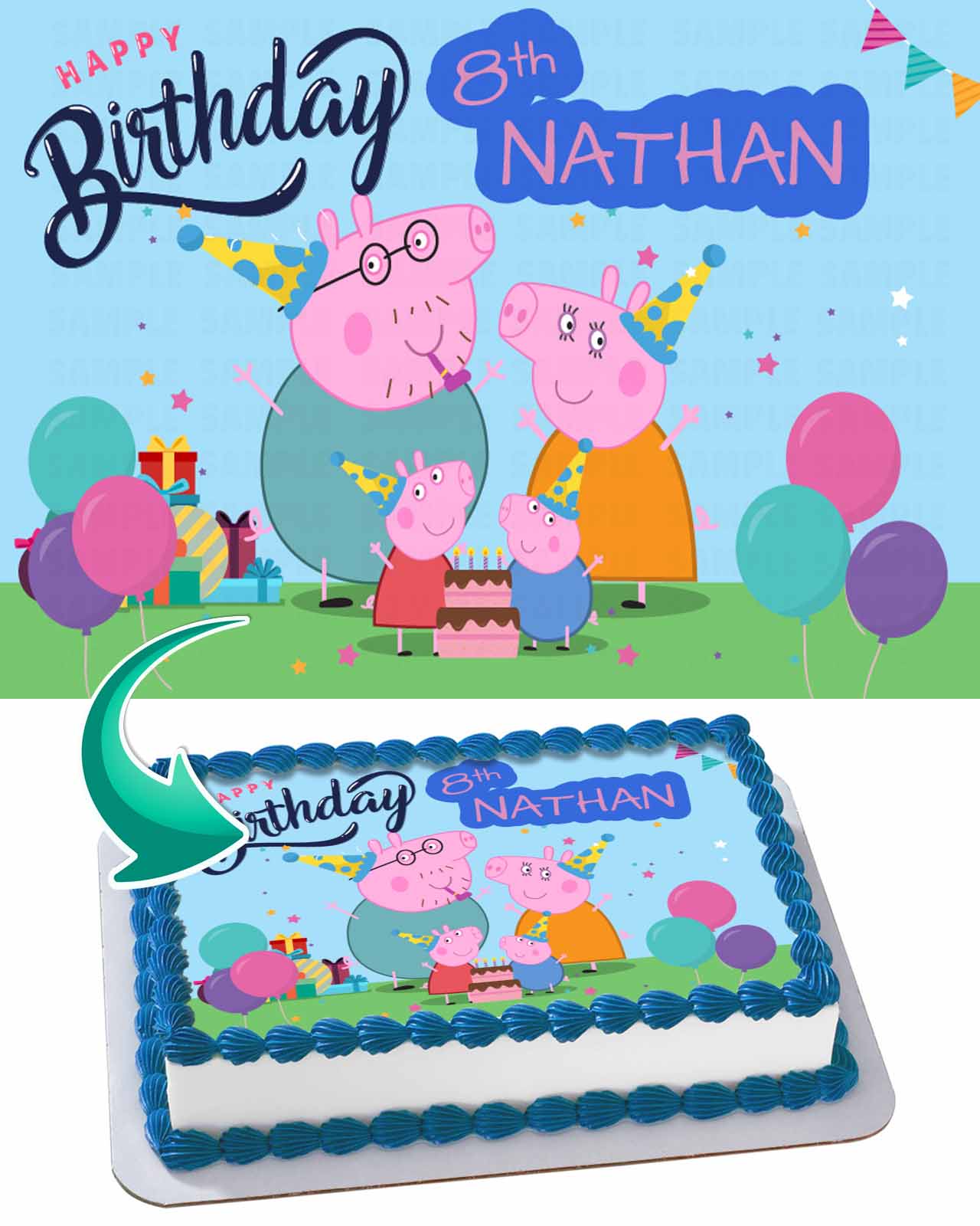 Pepa Pink Pik PPG Edible Cake Topper