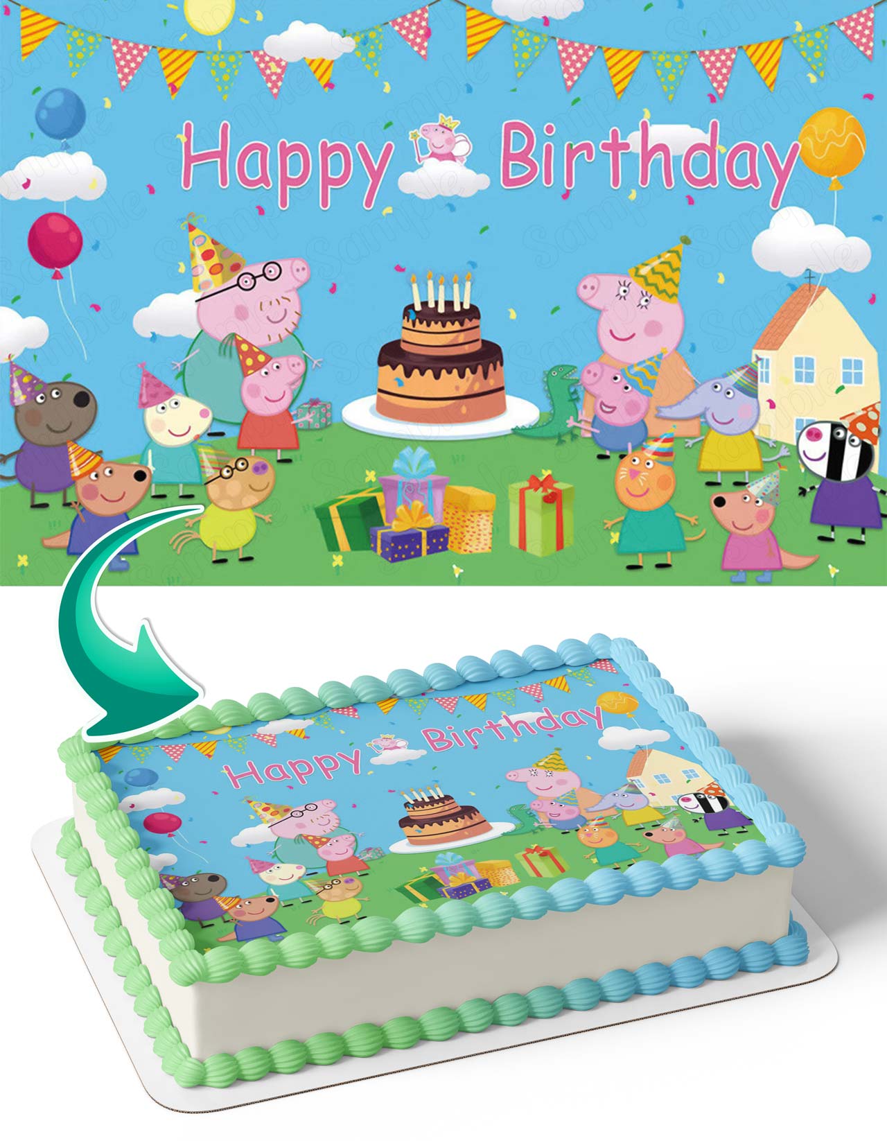 Peppa Pig BG Edible Cake Topper