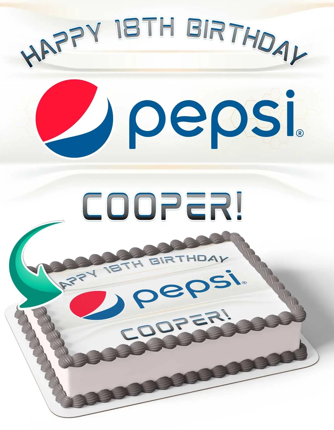 Pepsi Edible Cake Topper