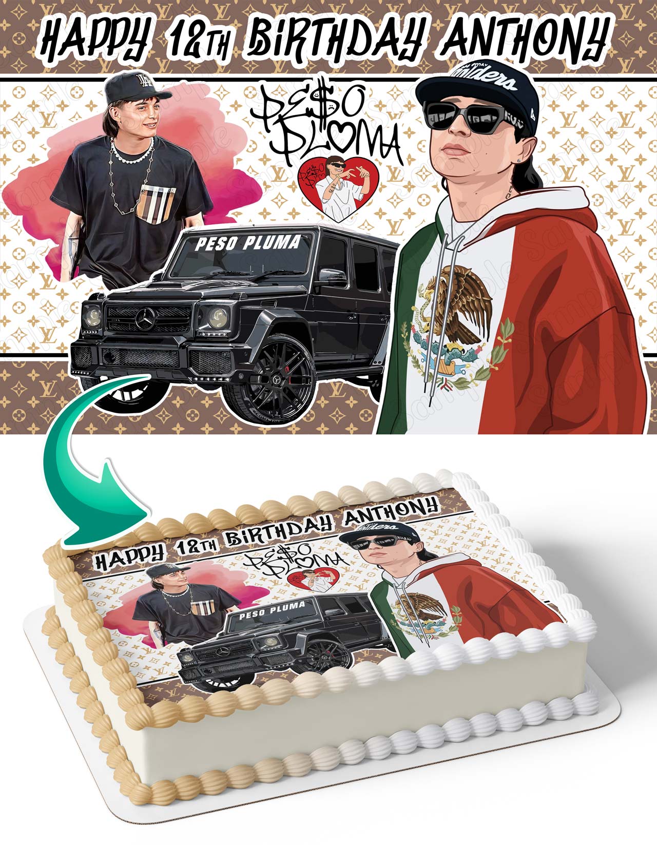 Peso Pluma Edible Cake Topper