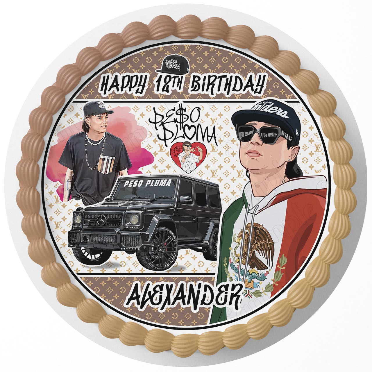 Peso Pluma Round – Icing Sheet Birthday - Personalized Edible Cake Topper | Custom Icing Sheet | Birthday Cake Decoration | Photo Cake Image