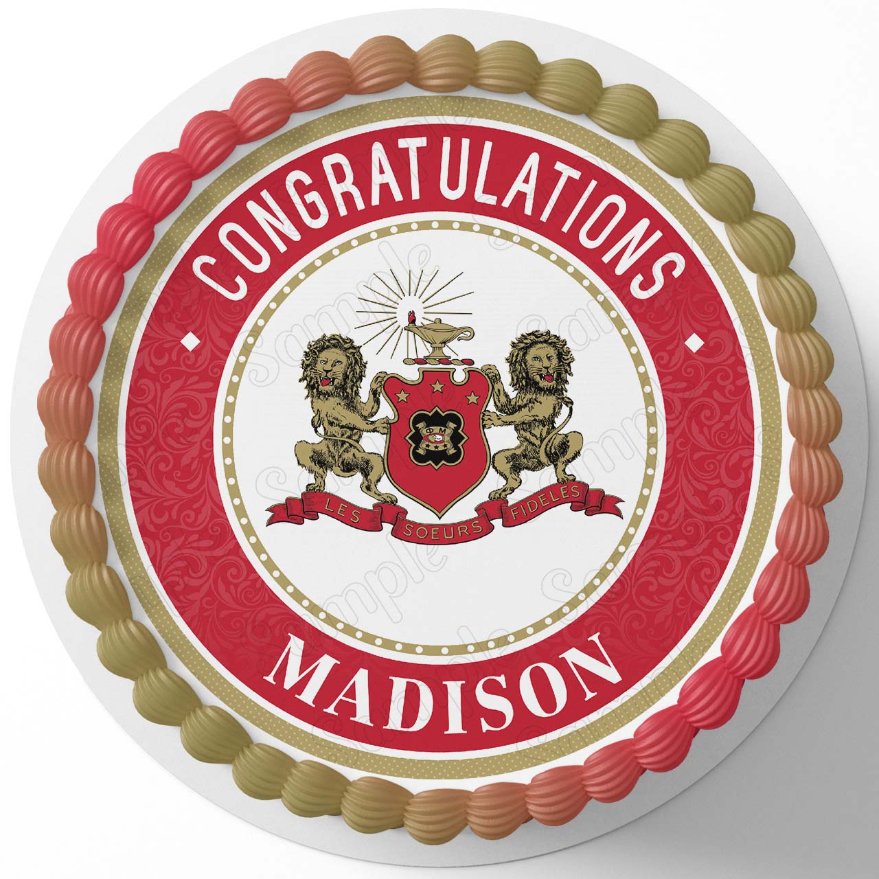 Phi Mu Round – Icing Sheet Birthday - Personalized Edible Cake Topper | Custom Icing Sheet | Birthday Cake Decoration | Photo Cake Image