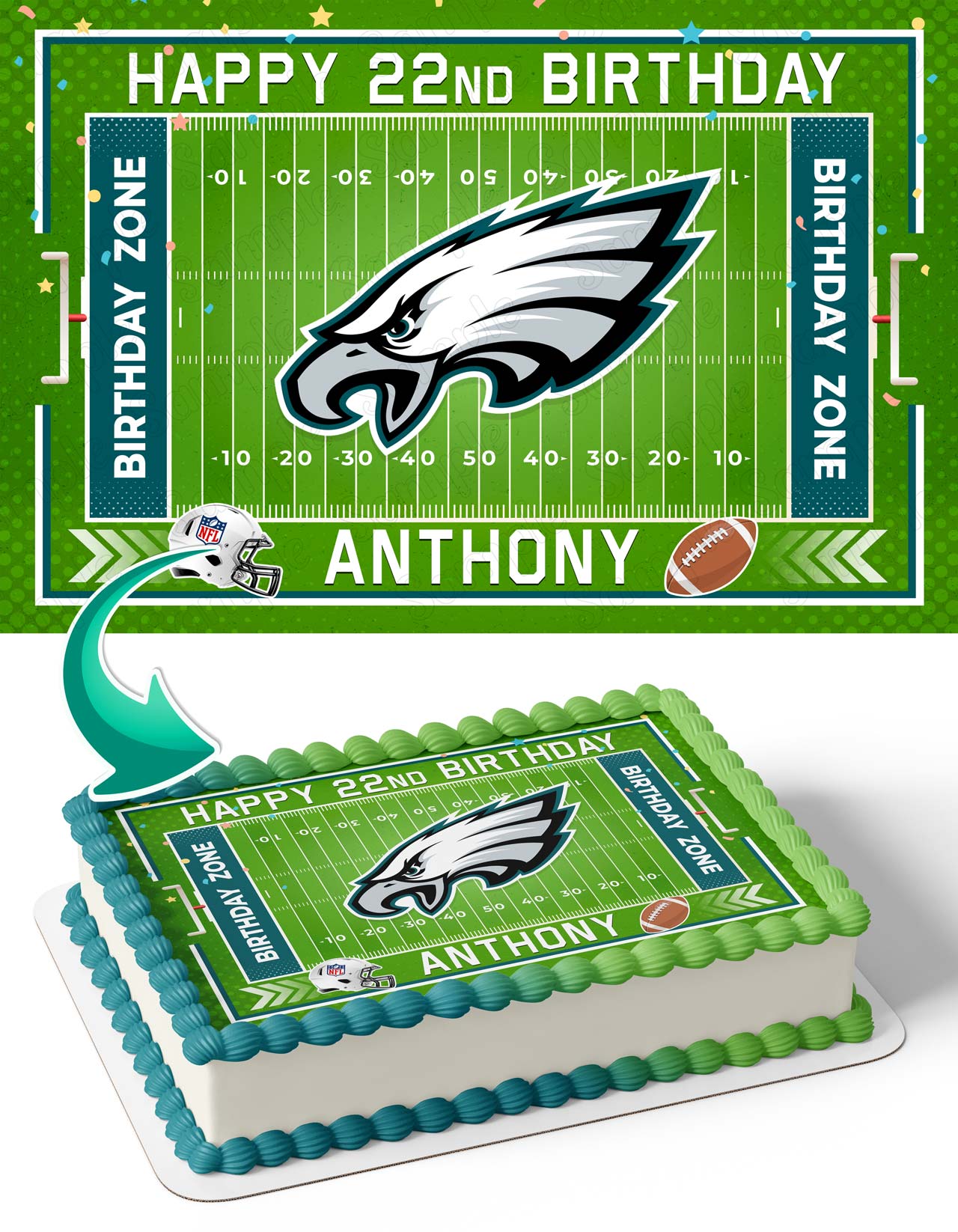 Philadelphia Eagles Edible Cake Topper