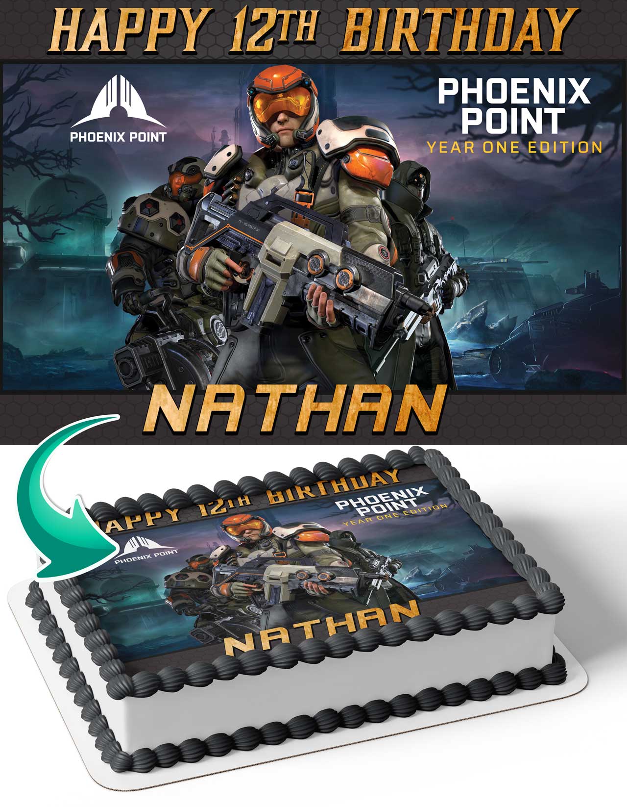 Phoenix Point Edible Cake Topper