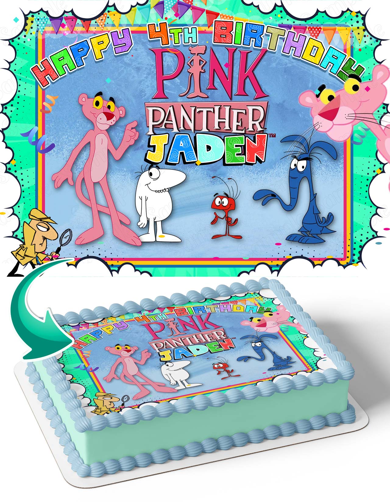 Pink Panther and Pals Edible Cake Topper