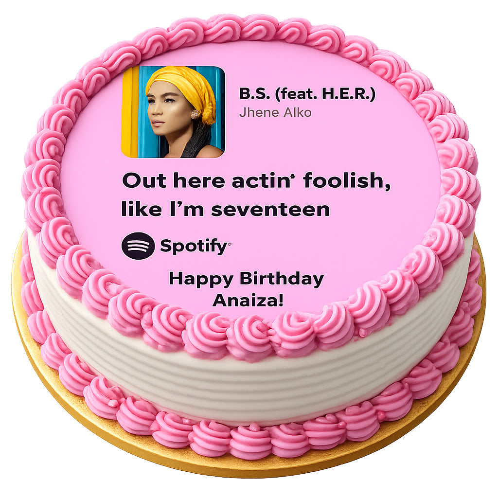 BS feat HER Jhene Aiko Seventeen Birthday Round – Icing Sheet Bir - Personalized Edible Cake Topper | Custom Icing Sheet | Birthday Cake Decoration