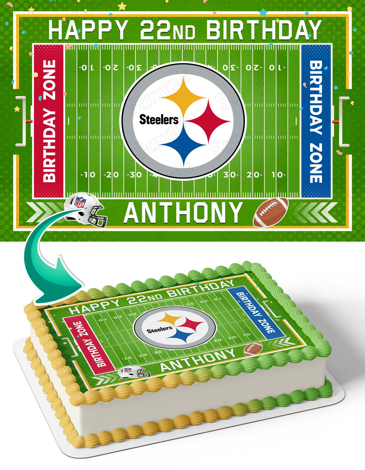 Pittsburgh Steelers Edible Cake Topper