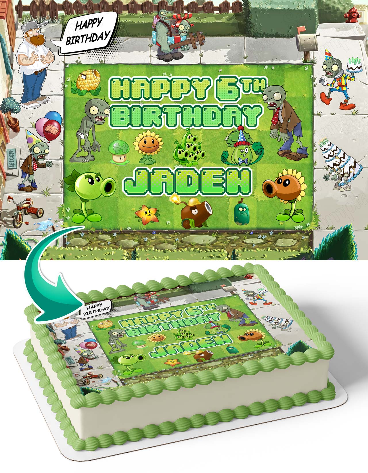 Plants vs Zombies Crazy Dave Edible Cake Topper