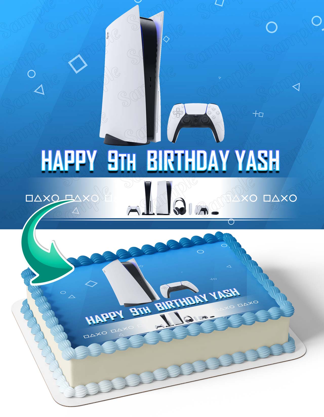 Play Console 5 Console Edible Cake Topper