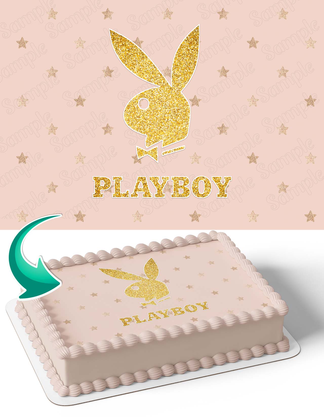 Playboy Gold Edible Cake Topper