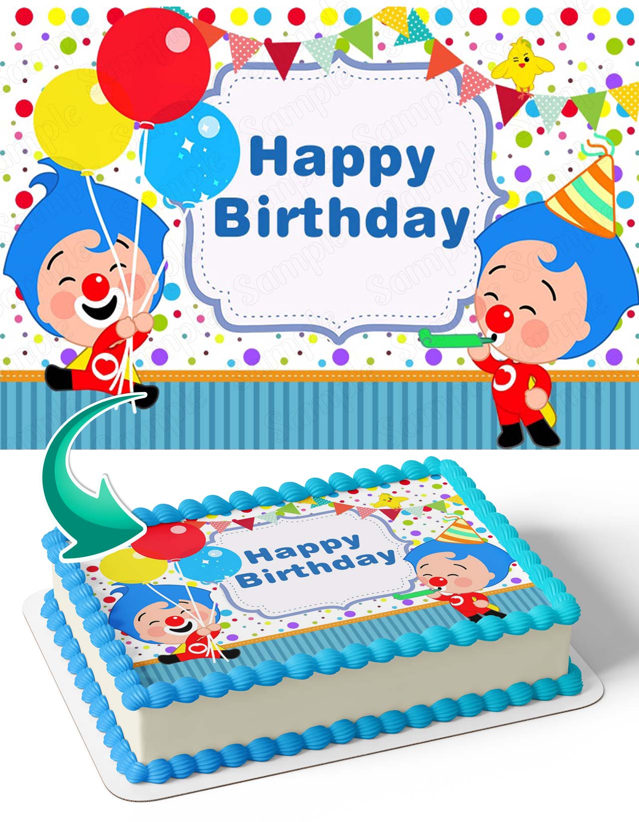 Plim Plim Baby TV PPRB Edible Cake Topper