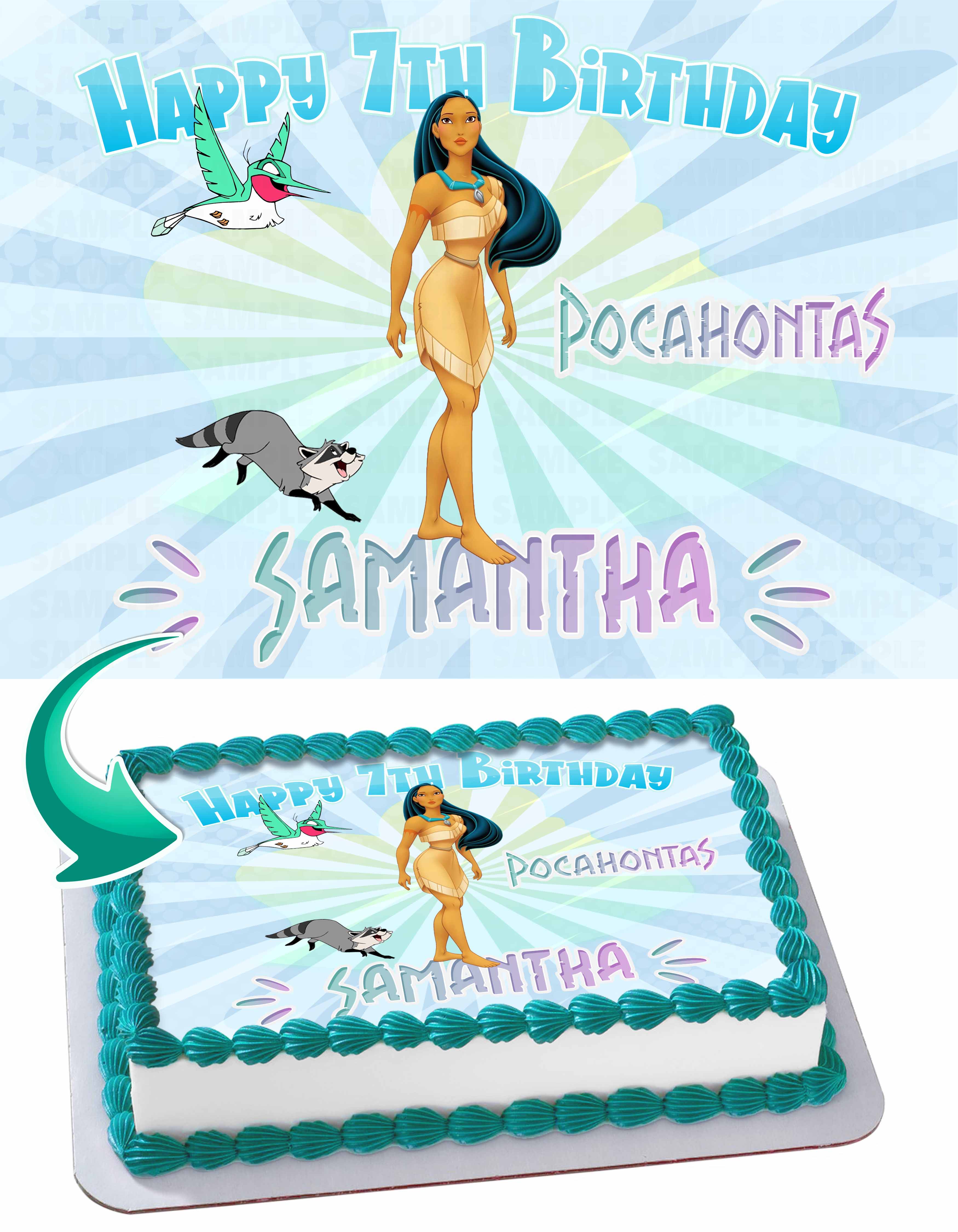 Pocahontas Edible Cake Topper
