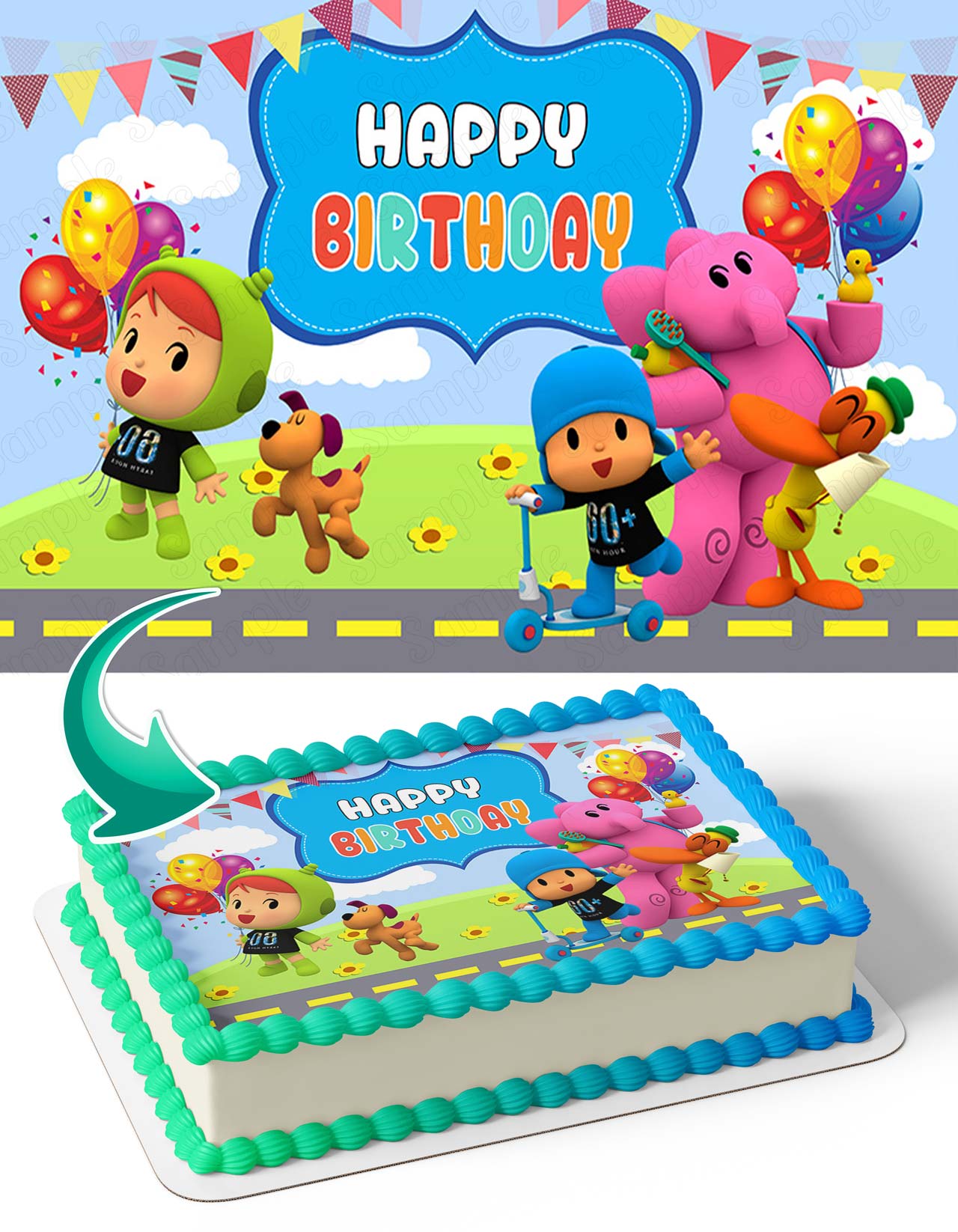 Pocoyo Friends PFT Edible Cake Topper