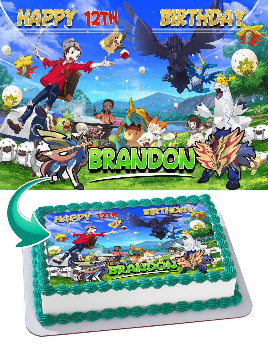 Pokekids Sword and Shield Edible Cake Topper