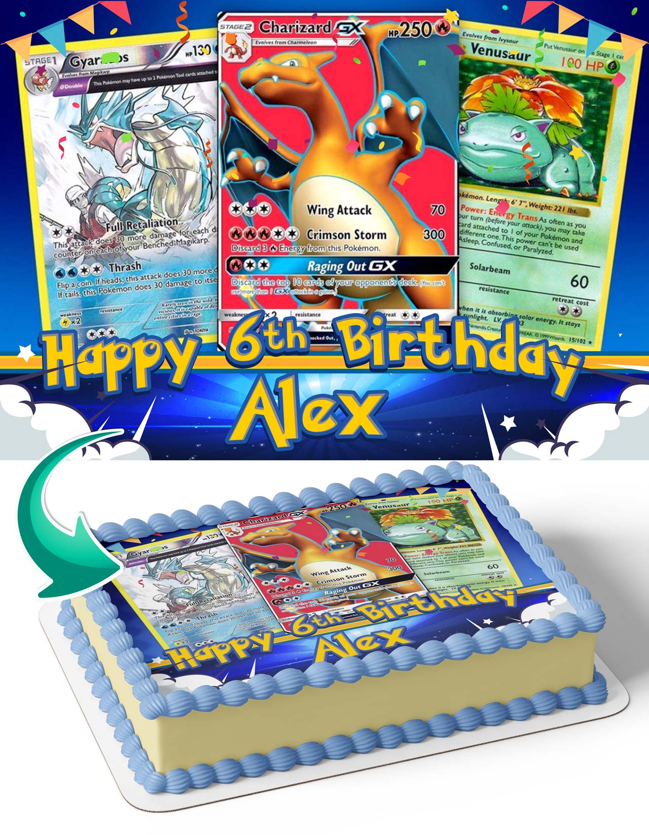 Pokekids Cards Edible Cake Topper