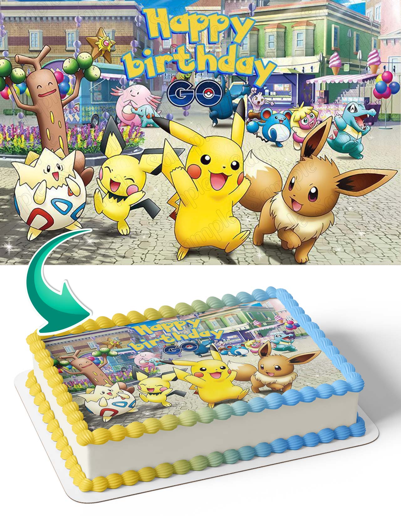 Pokekids Go Game Edible Cake Topper