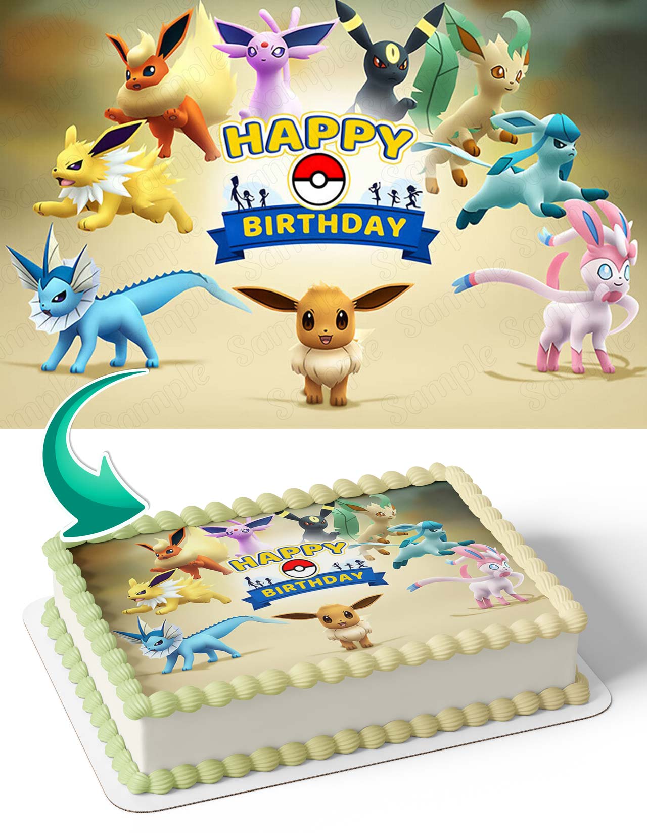 Pokekids Go Game WB Edible Cake Topper