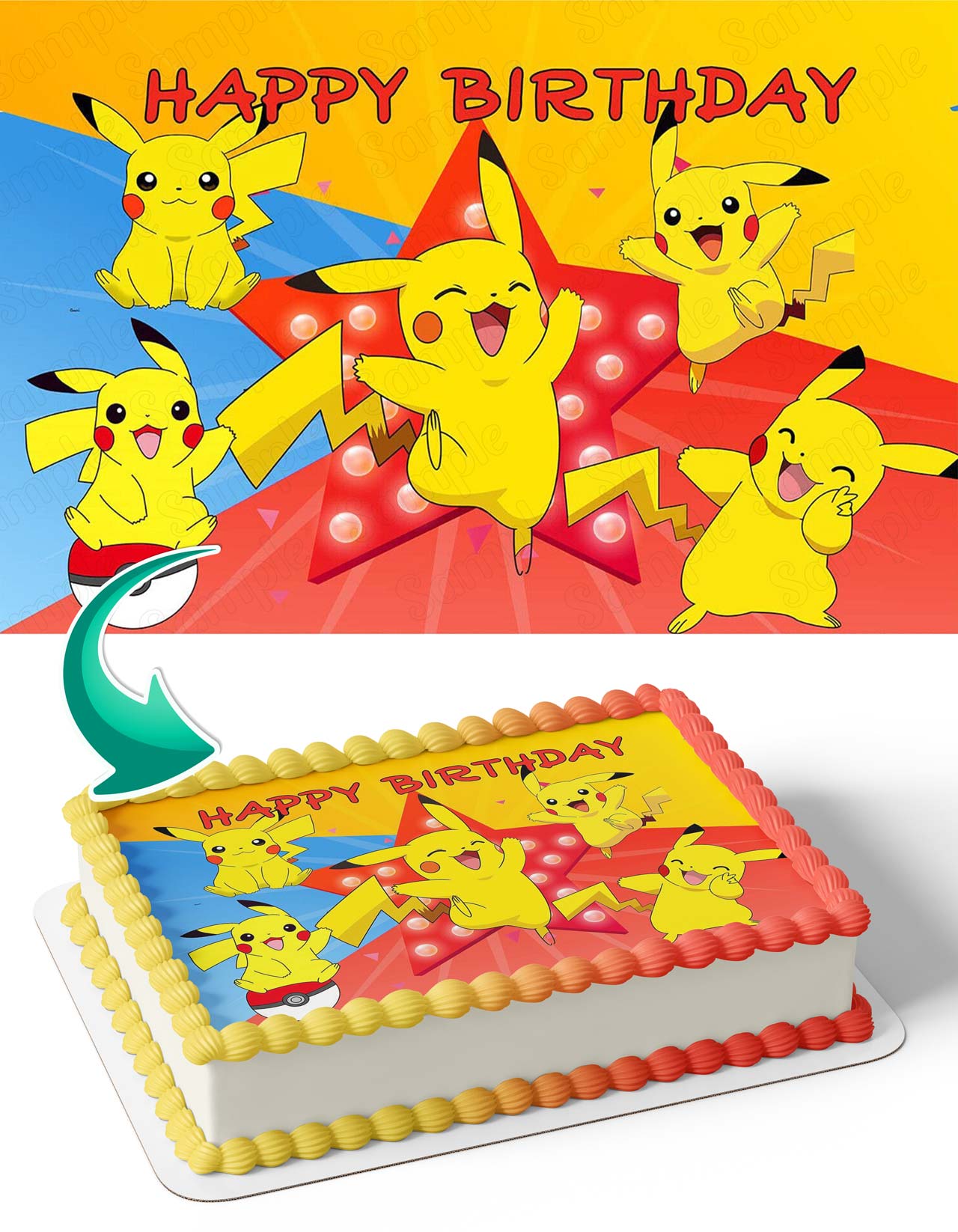 Pokekids PikachuYB Edible Cake Topper