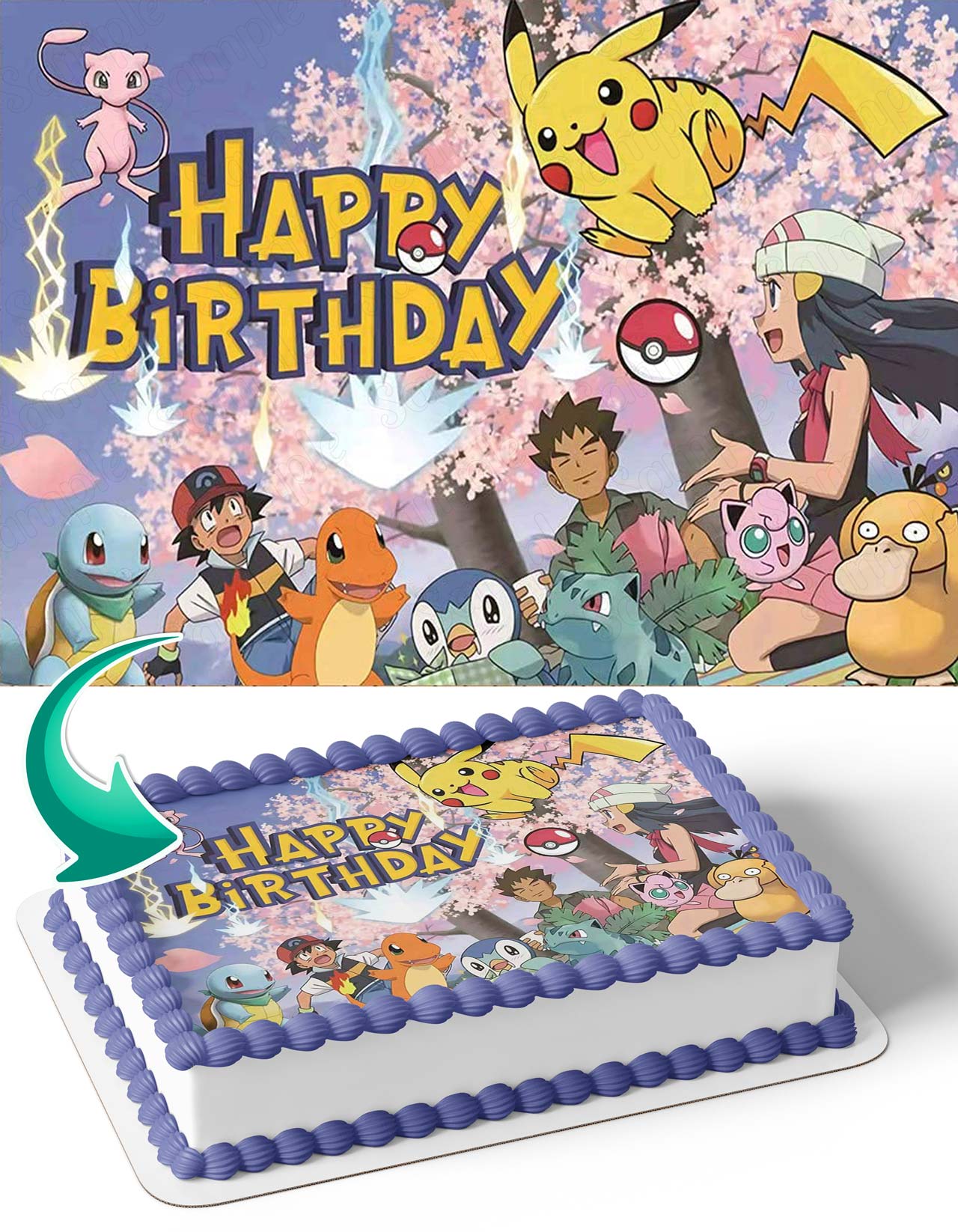 Pokekids Pikachu PK Edible Cake Topper