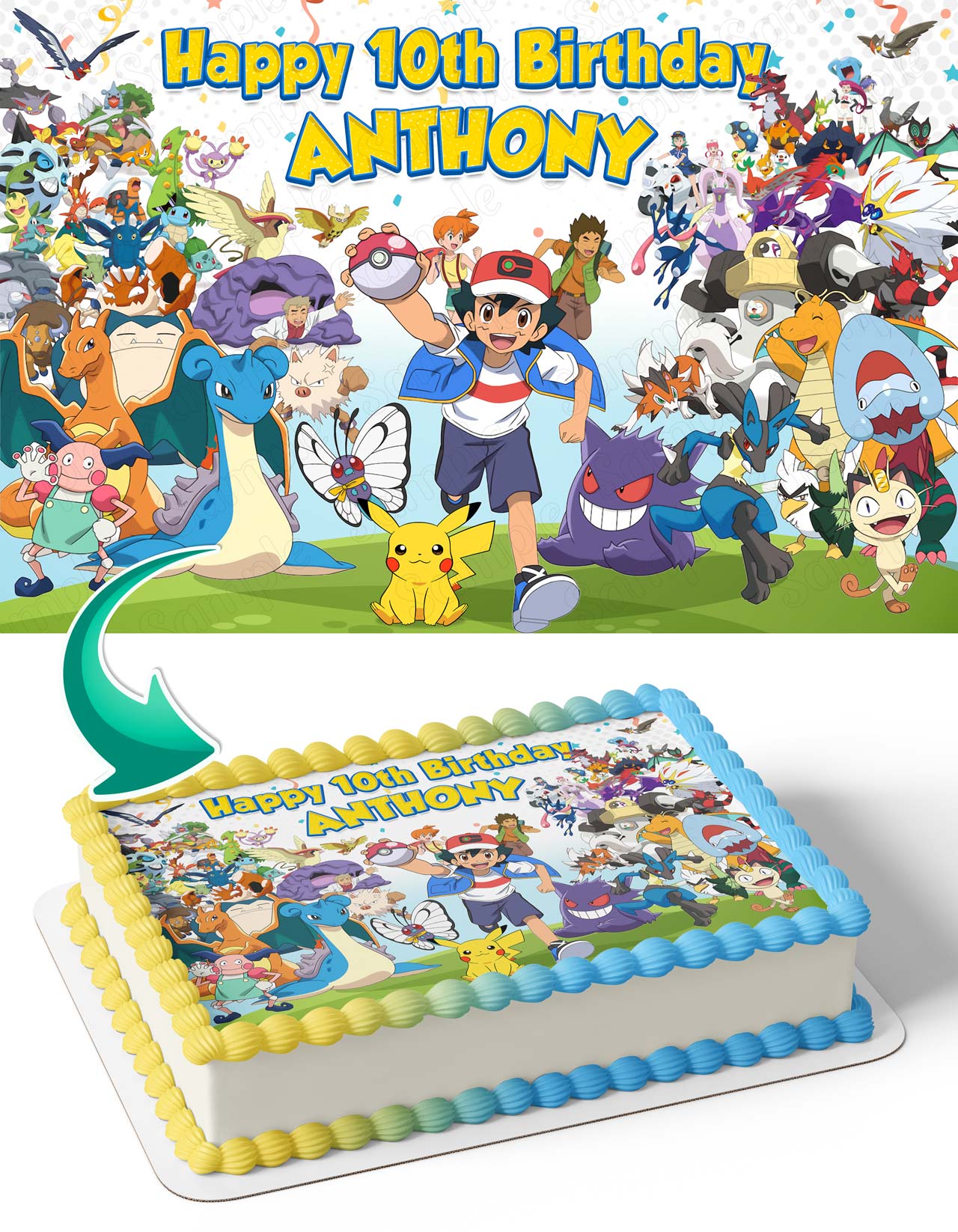 Pokekids to Be a Pokekids Master Edible Cake Topper