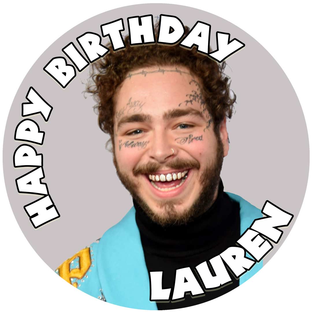 Post Malone Round – Icing Sheet Birthday - Personalized Edible Cake Topper | Custom Icing Sheet | Birthday Cake Decoration | Photo Cake Image