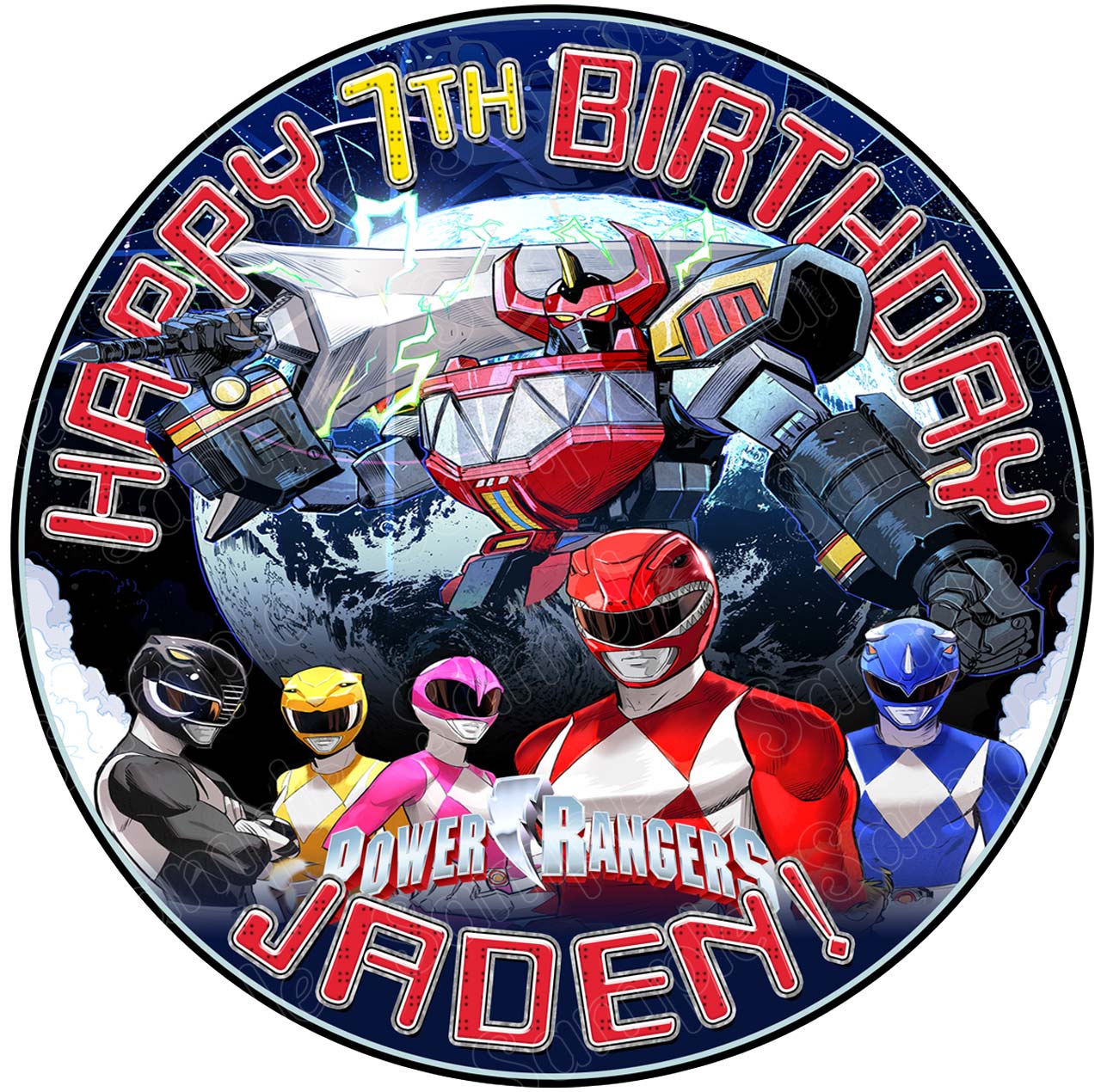 Power Kids Patrol Rangers Round – Icing Sheet Birthday - Personalized Edible Cake Topper | Custom Icing Sheet | Birthday Cake Decoration