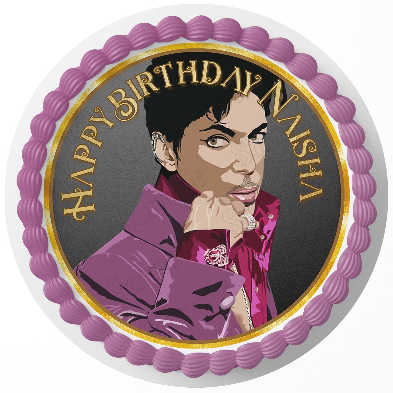 Prince Rogers Nelson Singer Round – Icing Sheet Birthday - Personalized Edible Cake Topper | Custom Icing Sheet | Birthday Cake Decoration
