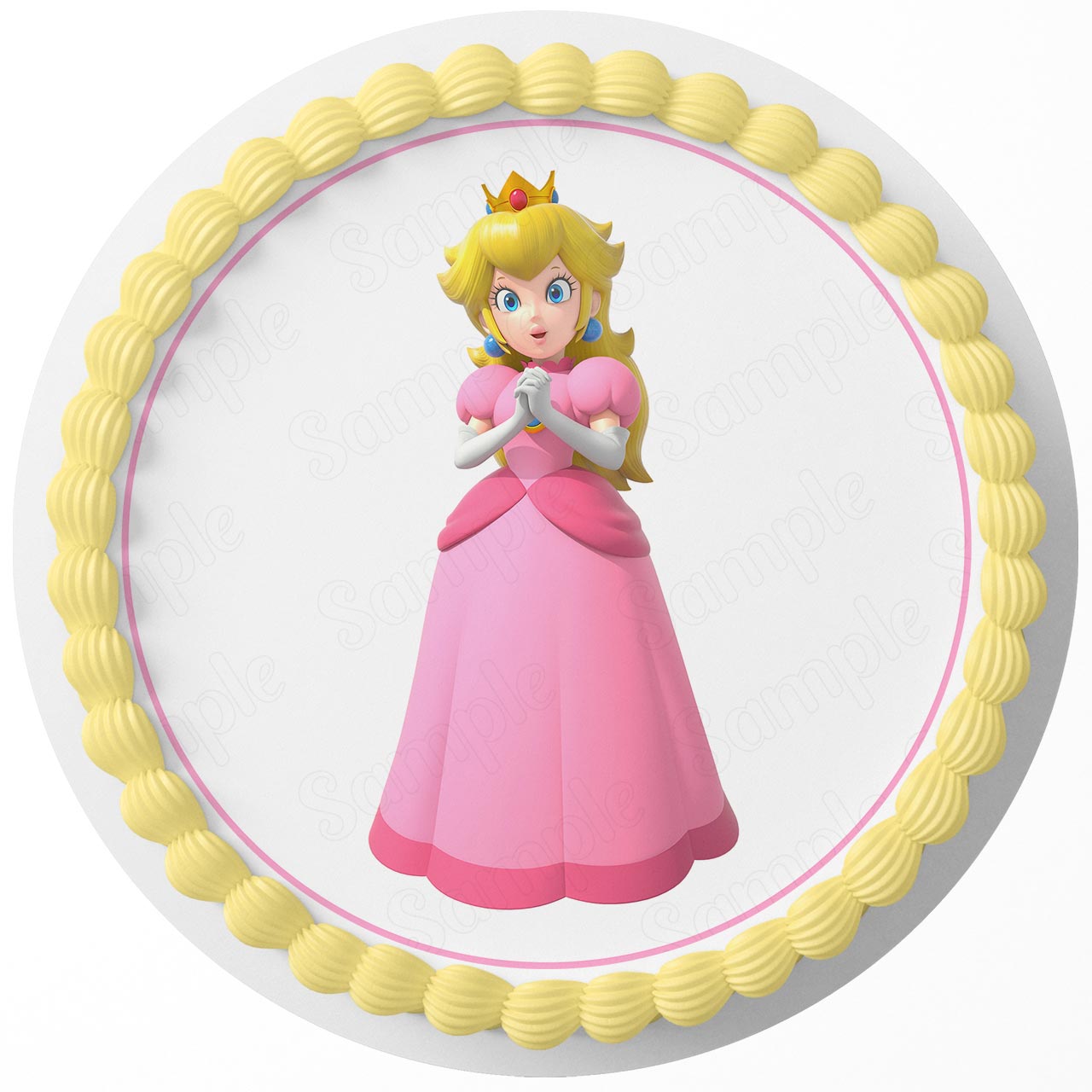 Princess Peach Mario Luigi Round – Icing Sheet Birthday - Personalized Edible Cake Topper | Custom Icing Sheet | Birthday Cake Decoration