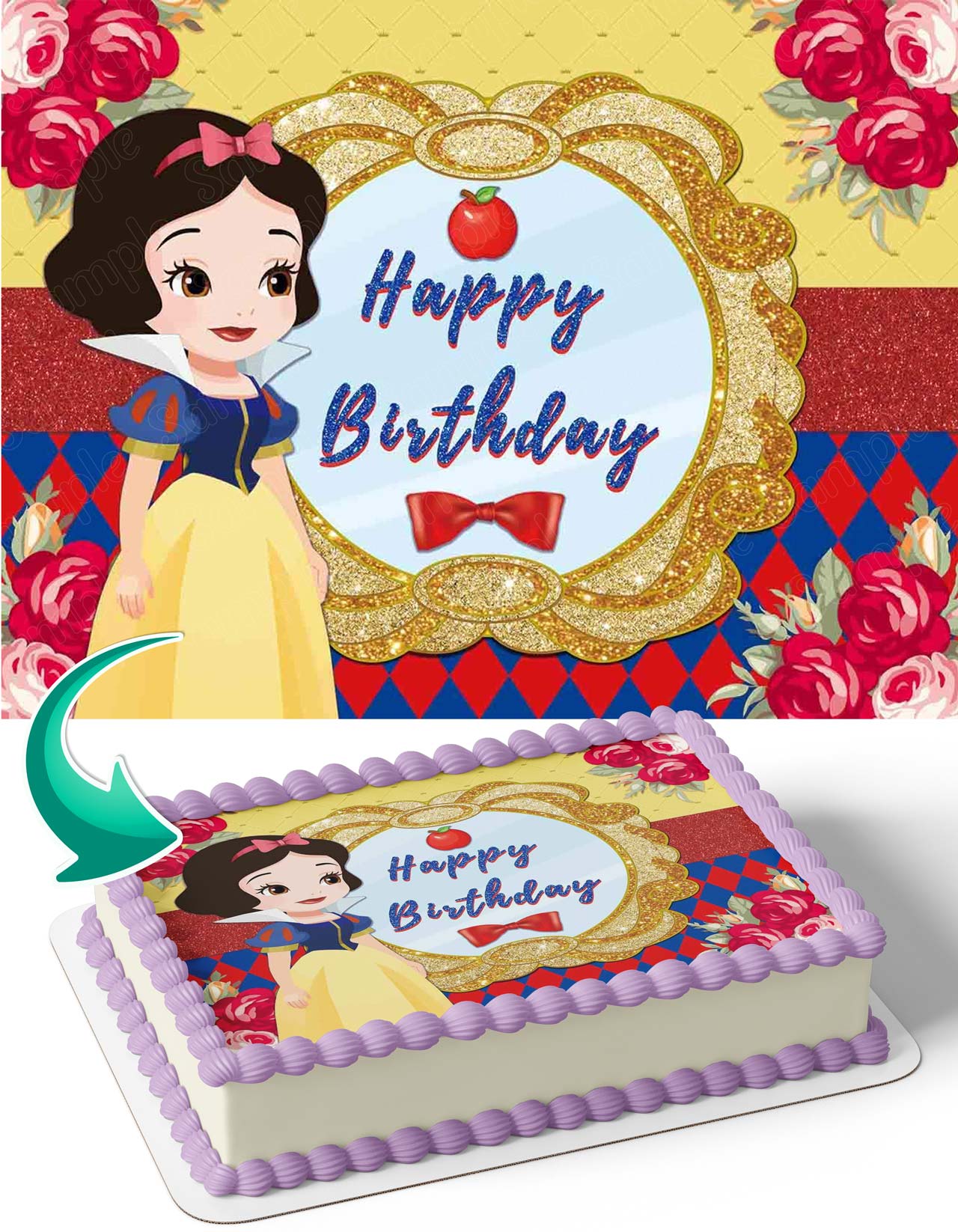 Princess Snow White Edible Cake Topper