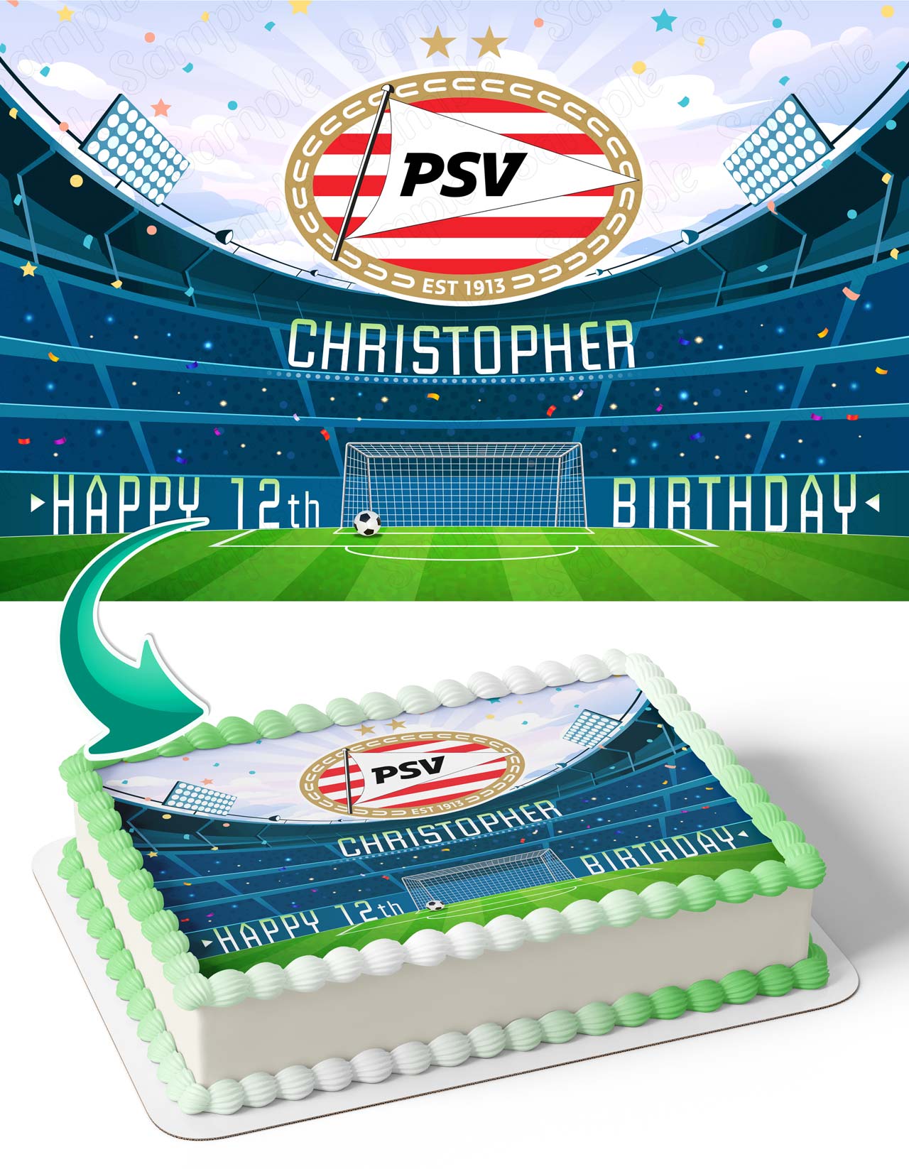 PSV Edible Cake Topper