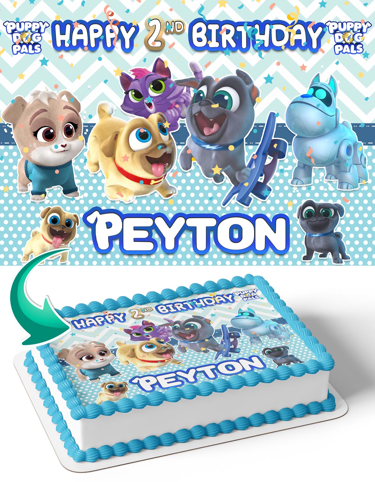 Puppy Dog Pals PDP Edible Cake Topper