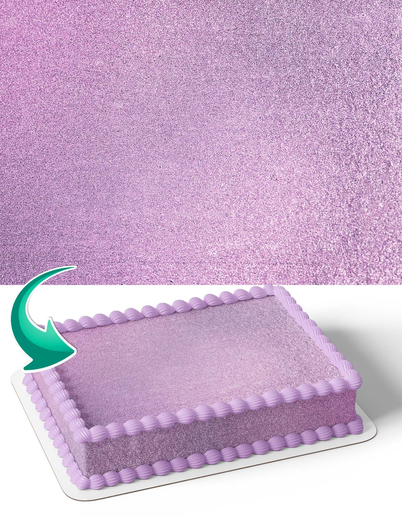 Purple Glitter Cake Deco Wrap Edible Cake Topper