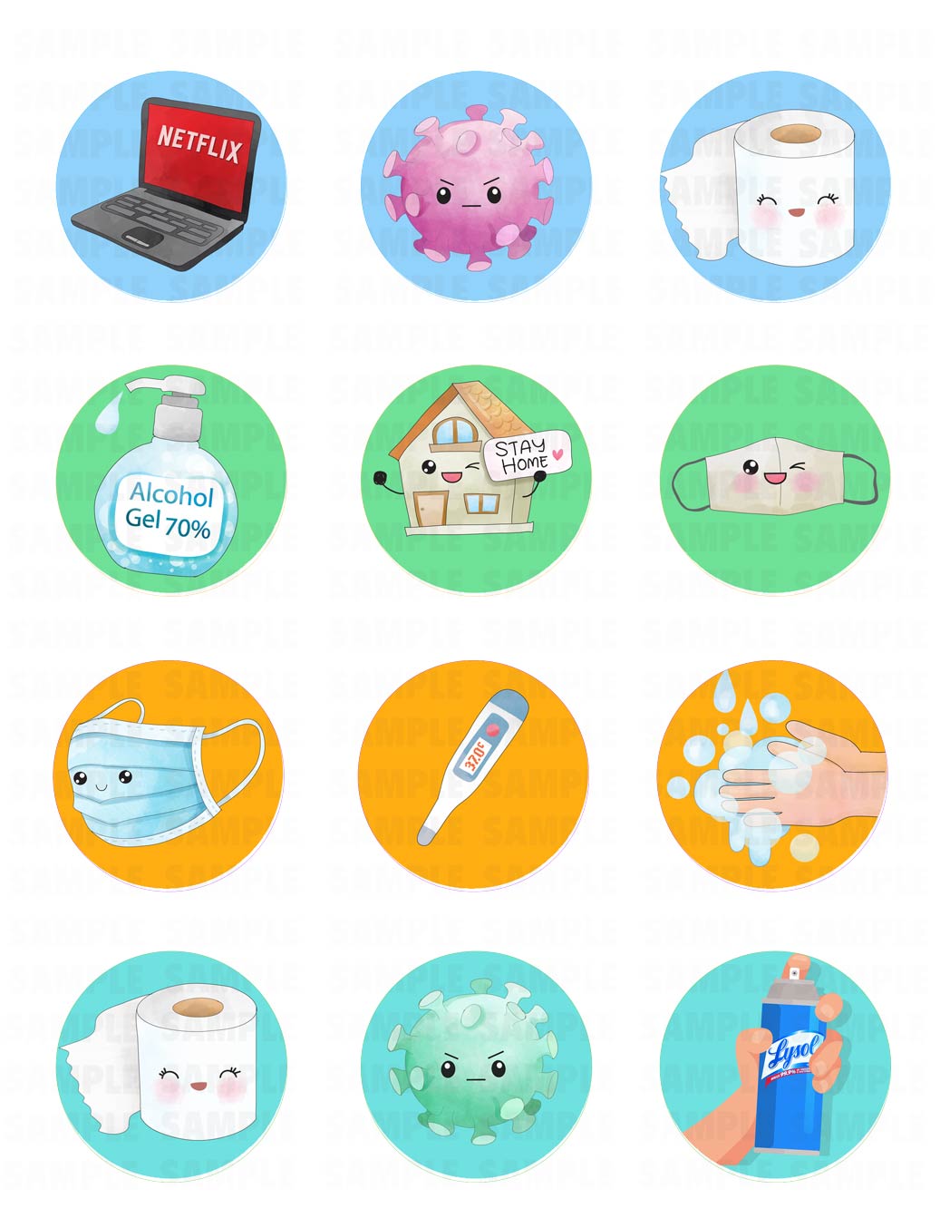 Quarantine Edible Cupcake Toppers – Round Icing Sheet Birthday Pa - Edible Cake Topper | Icing Sheet | Birthday Cake Decoration